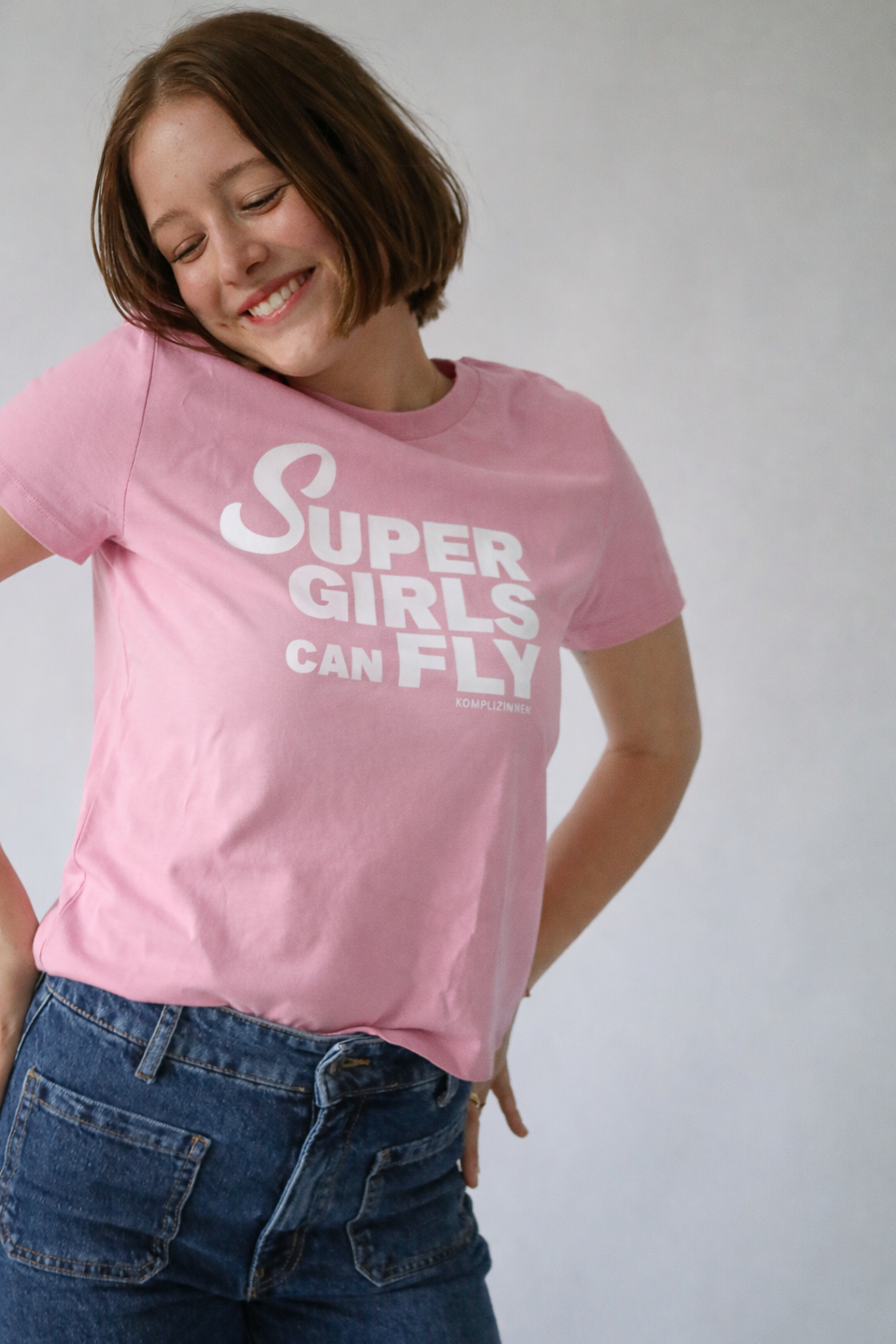 Shirt SUPERGIRLS pink/ white