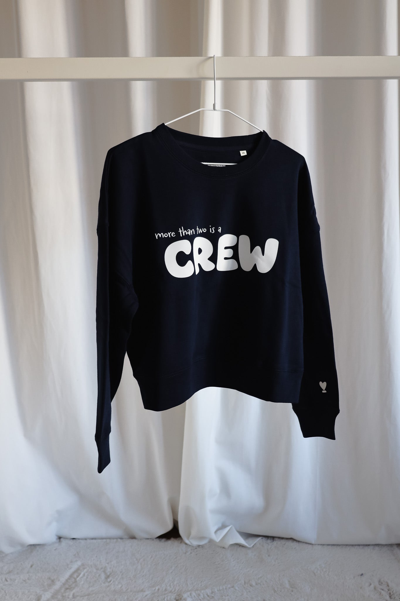 Sweater Crop CREW MORE THAN TWO navy/ white