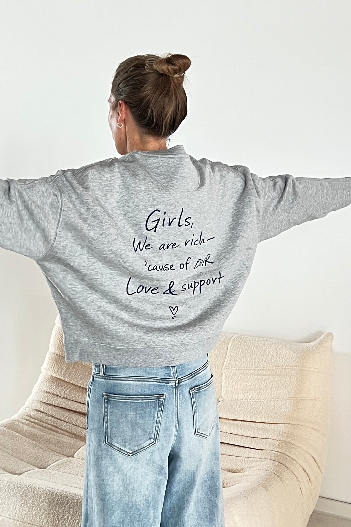 Sweater GIRLS, WE ARE RICH GREY/ BLUE