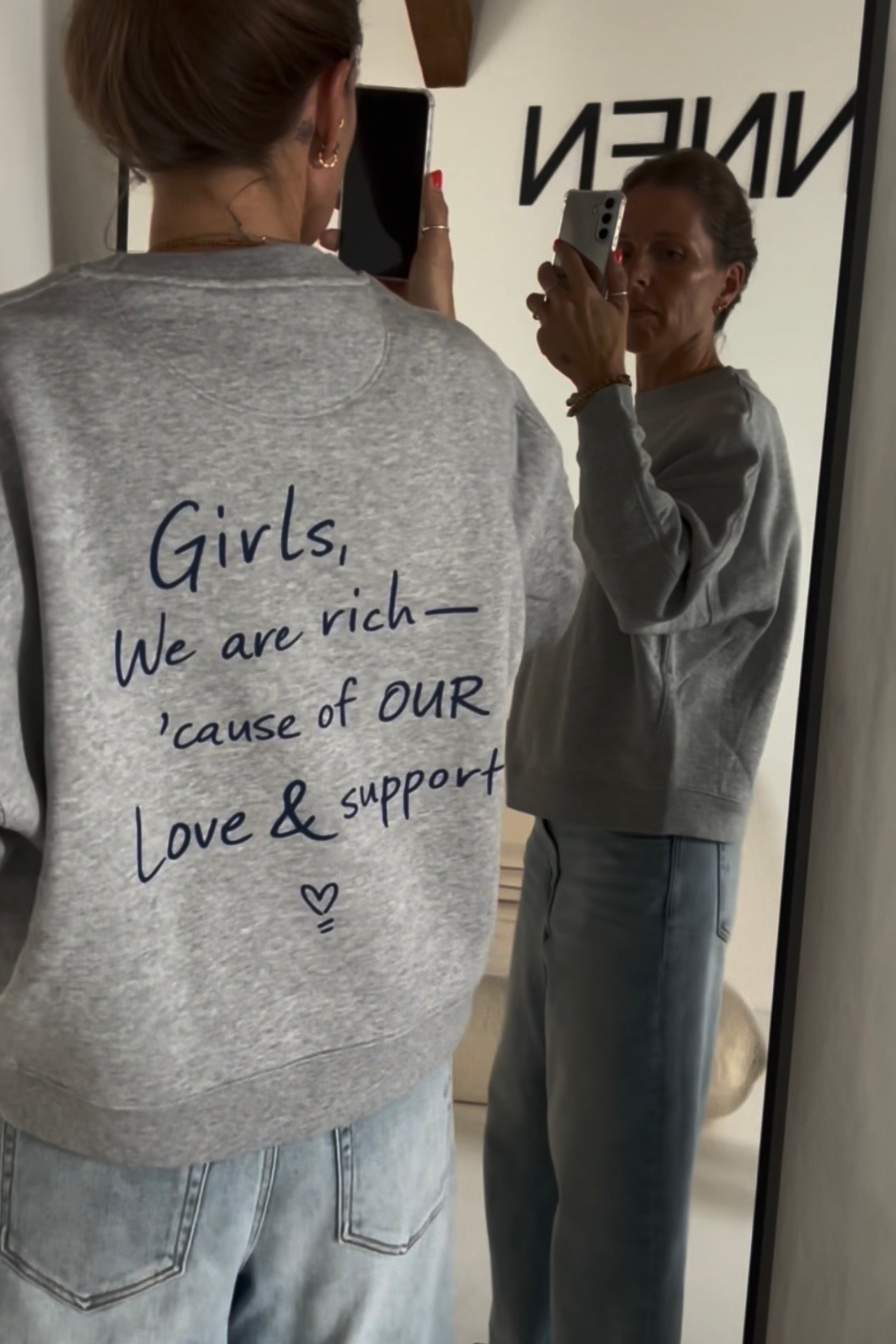 Sweater GIRLS, WE ARE RICH GREY/ BLUE