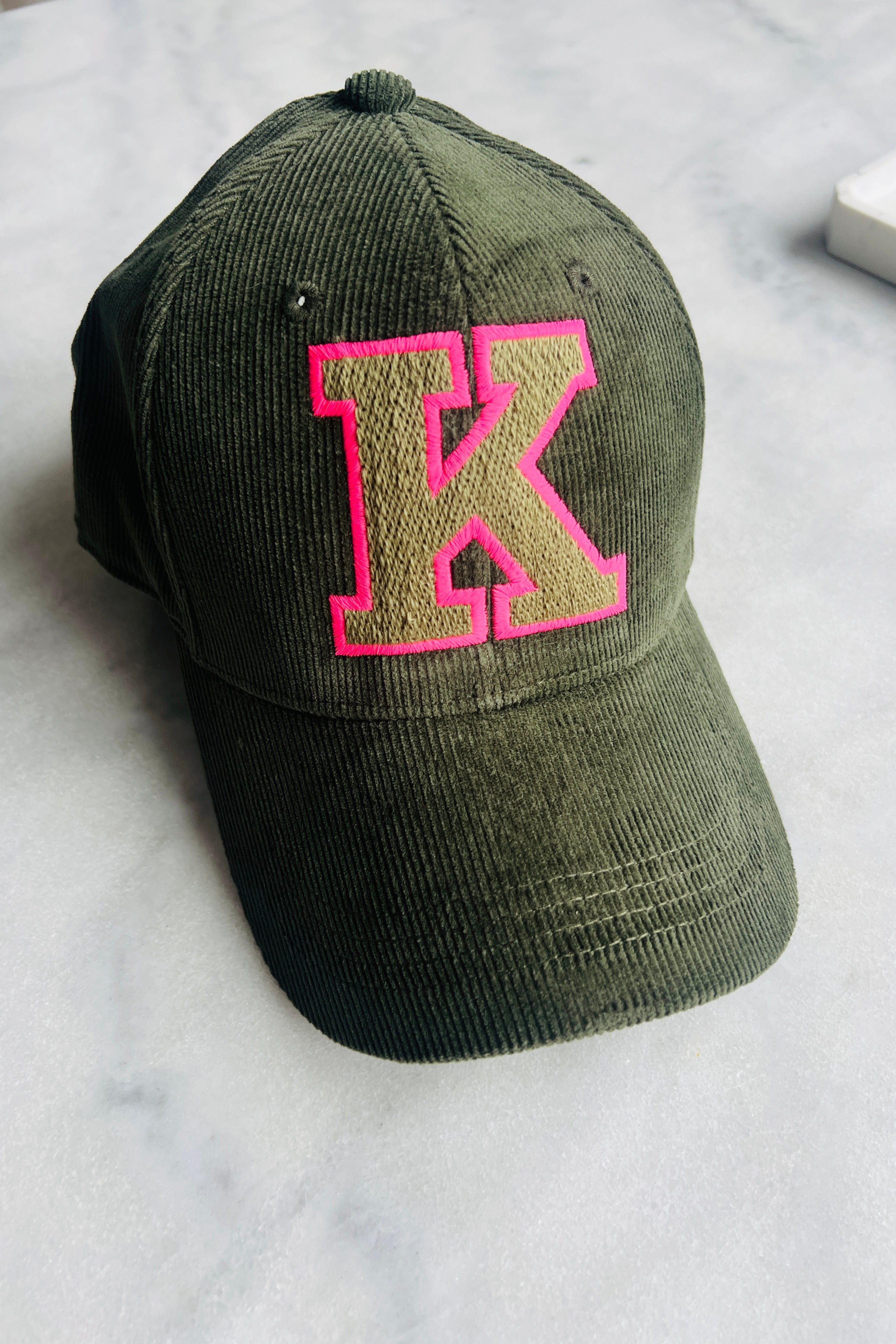 CAP K Cord khaki/ neon pink
