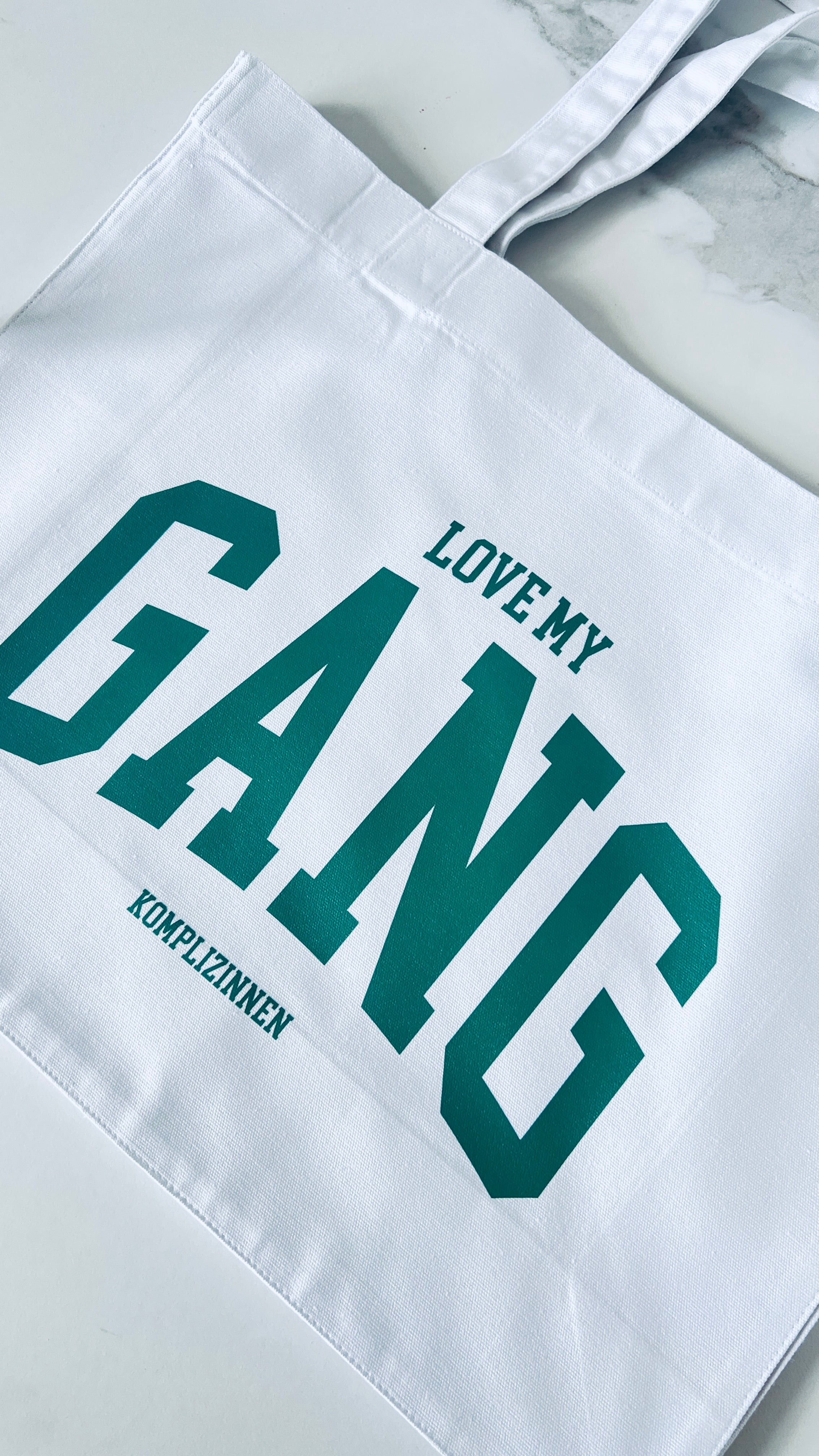 LOVE MY GANG Shopper XL white/ green
