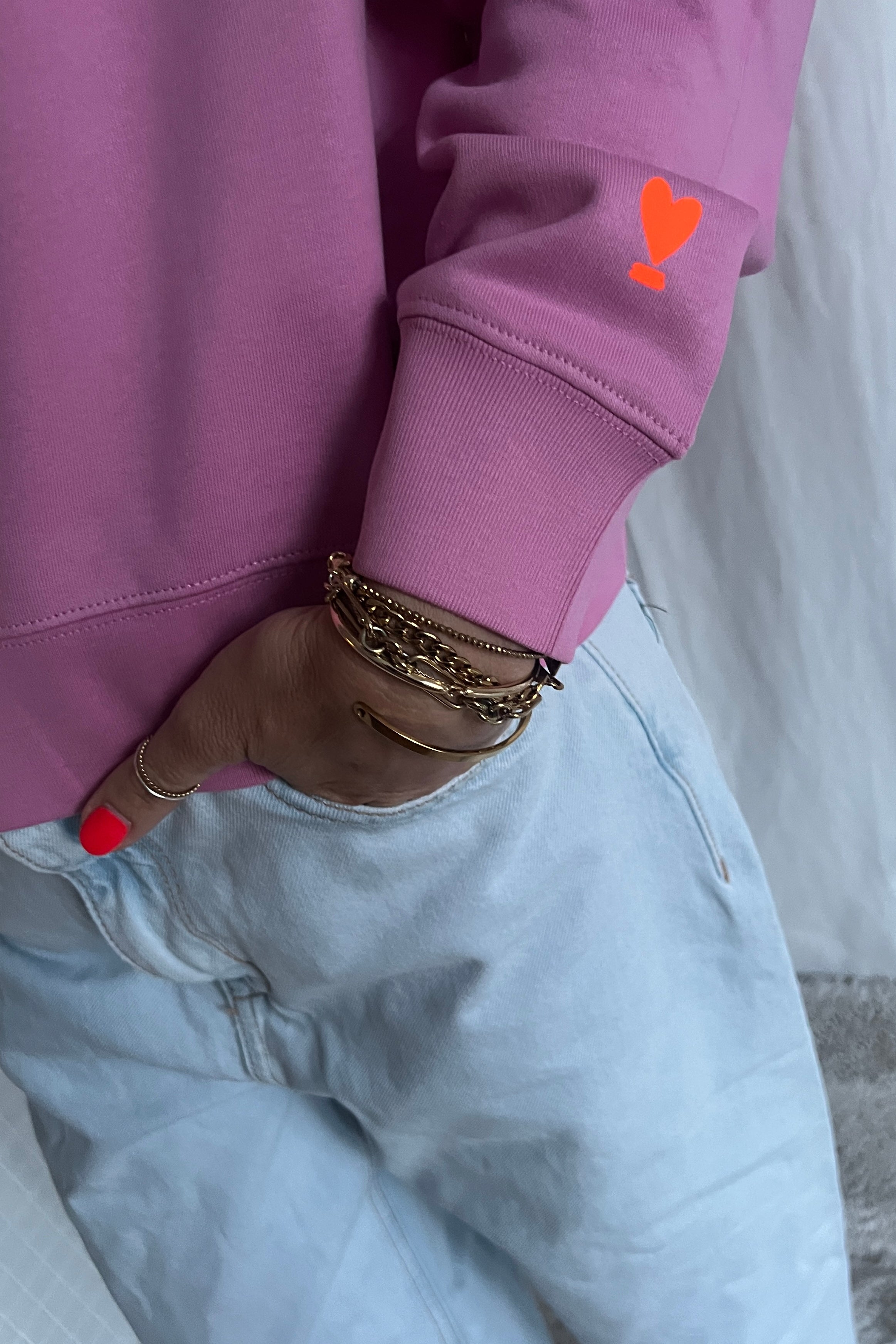 Sweater crop UNE REBELLE pink/ neon orange