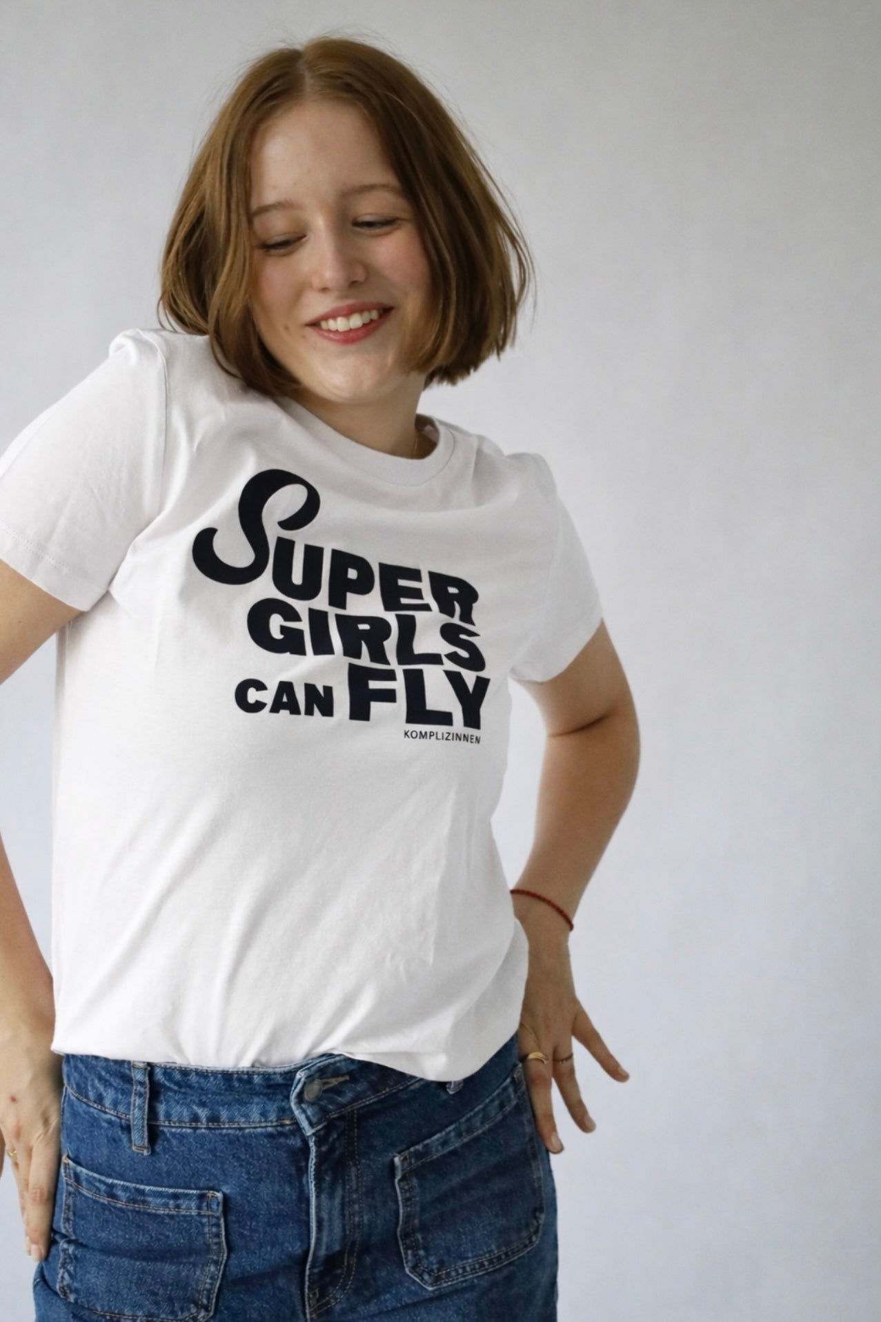 Shirt SUPERGIRLS white/ black