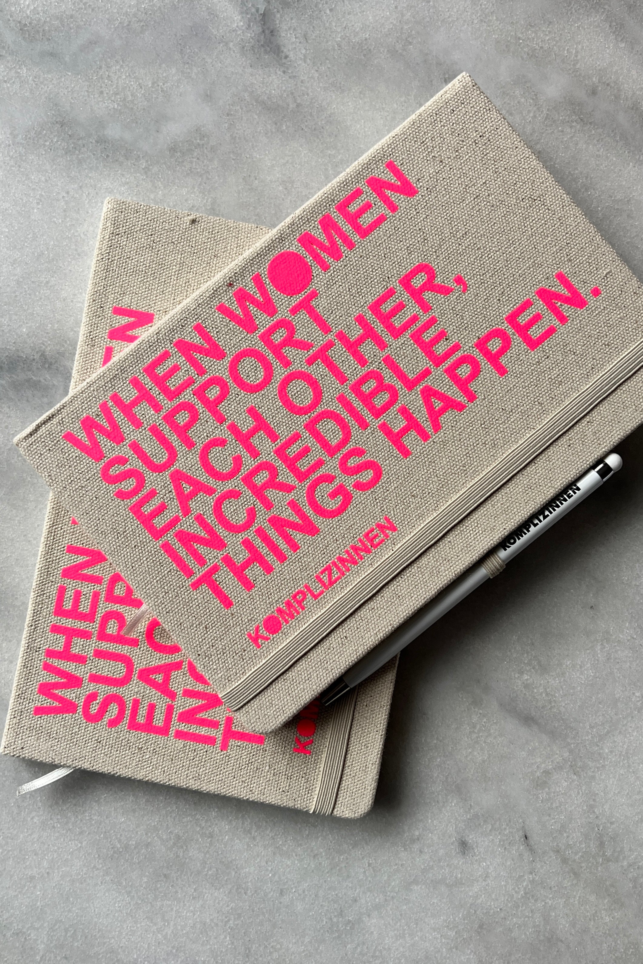 WOMEN Notebook beige/ neon pink