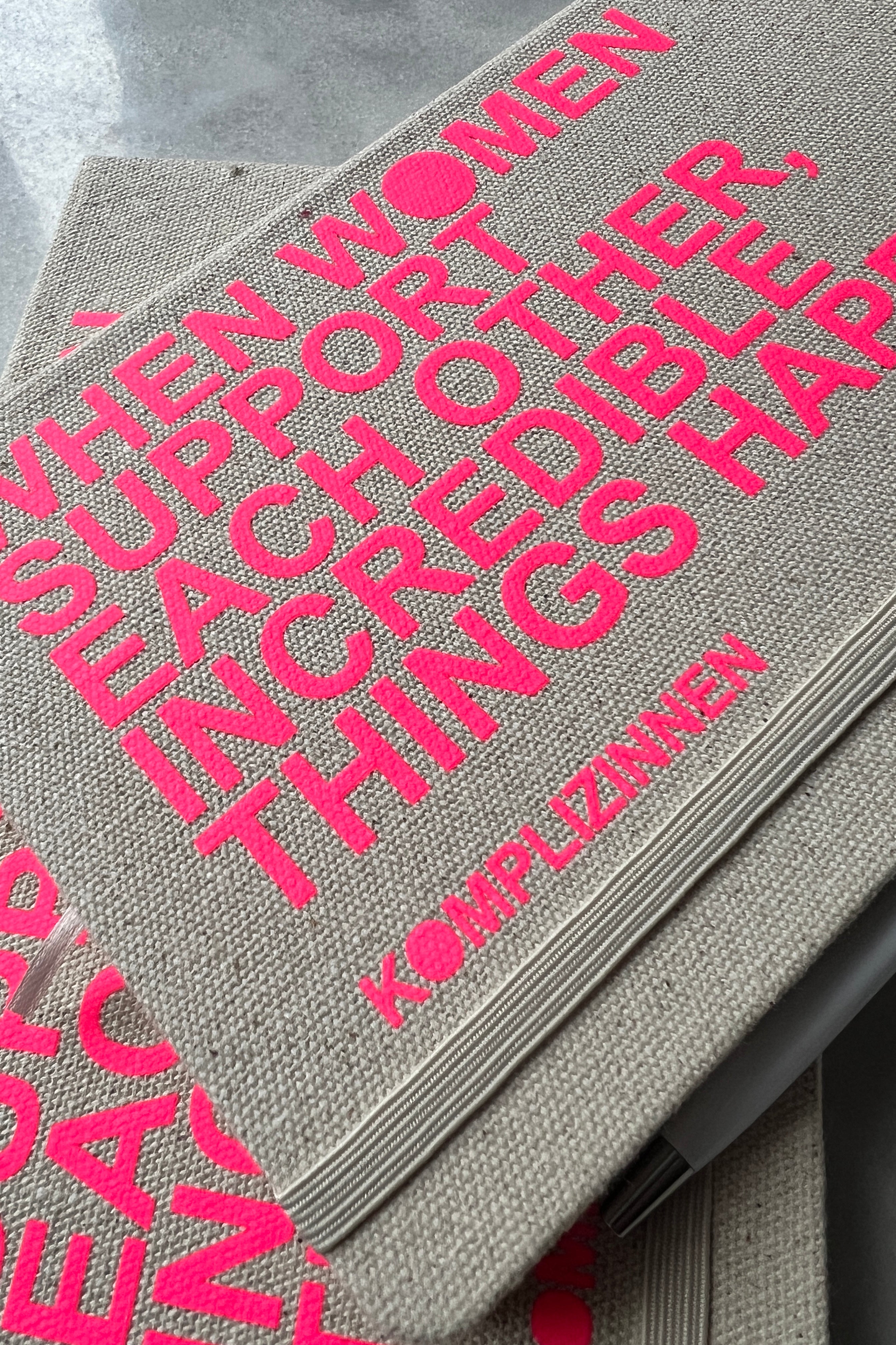 WOMEN Notebook beige/ neon pink