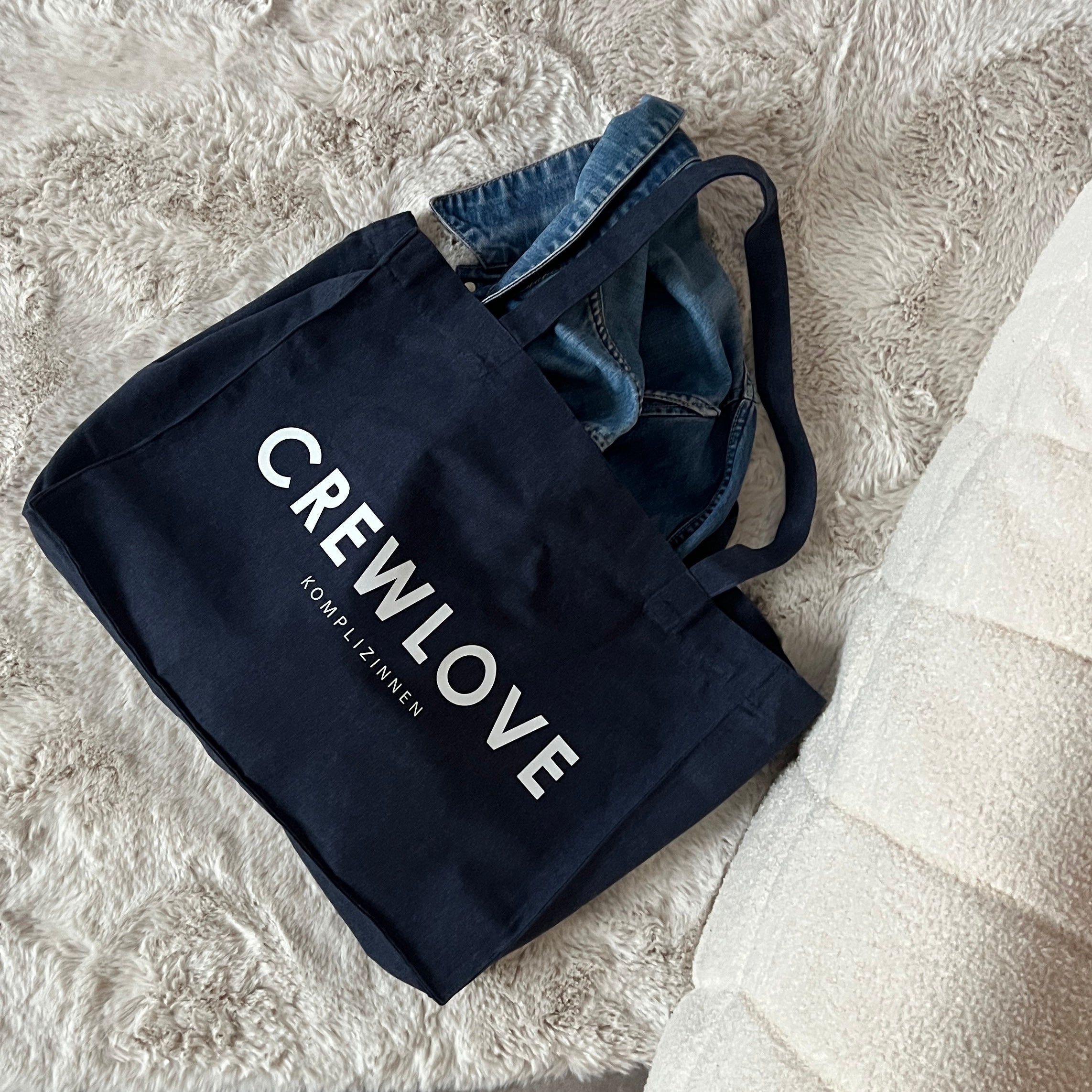 CREWLOVE Shopper XL denim/ white
