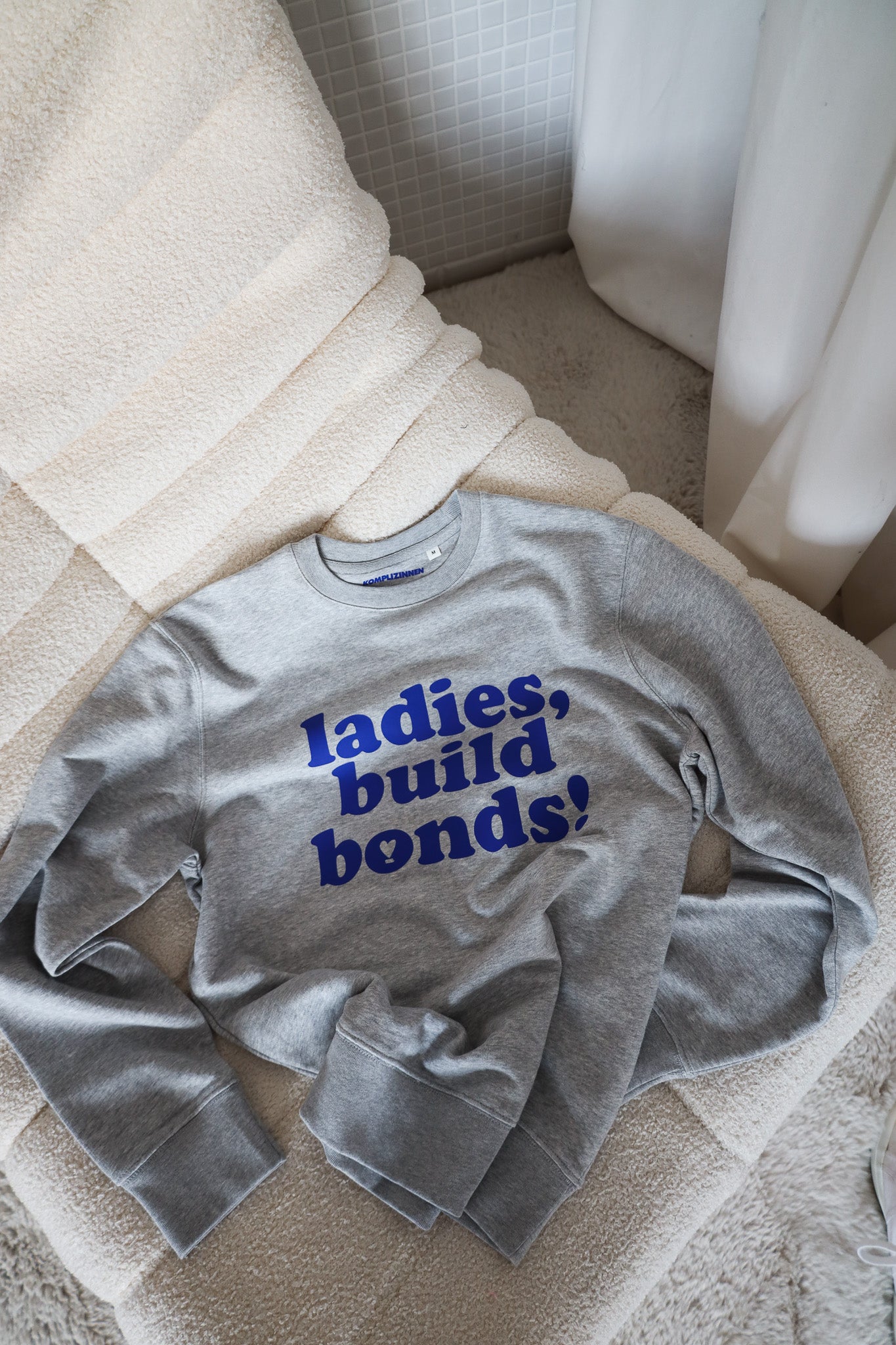 Sweater LADIES BUILD BONDS! grey/ blue
