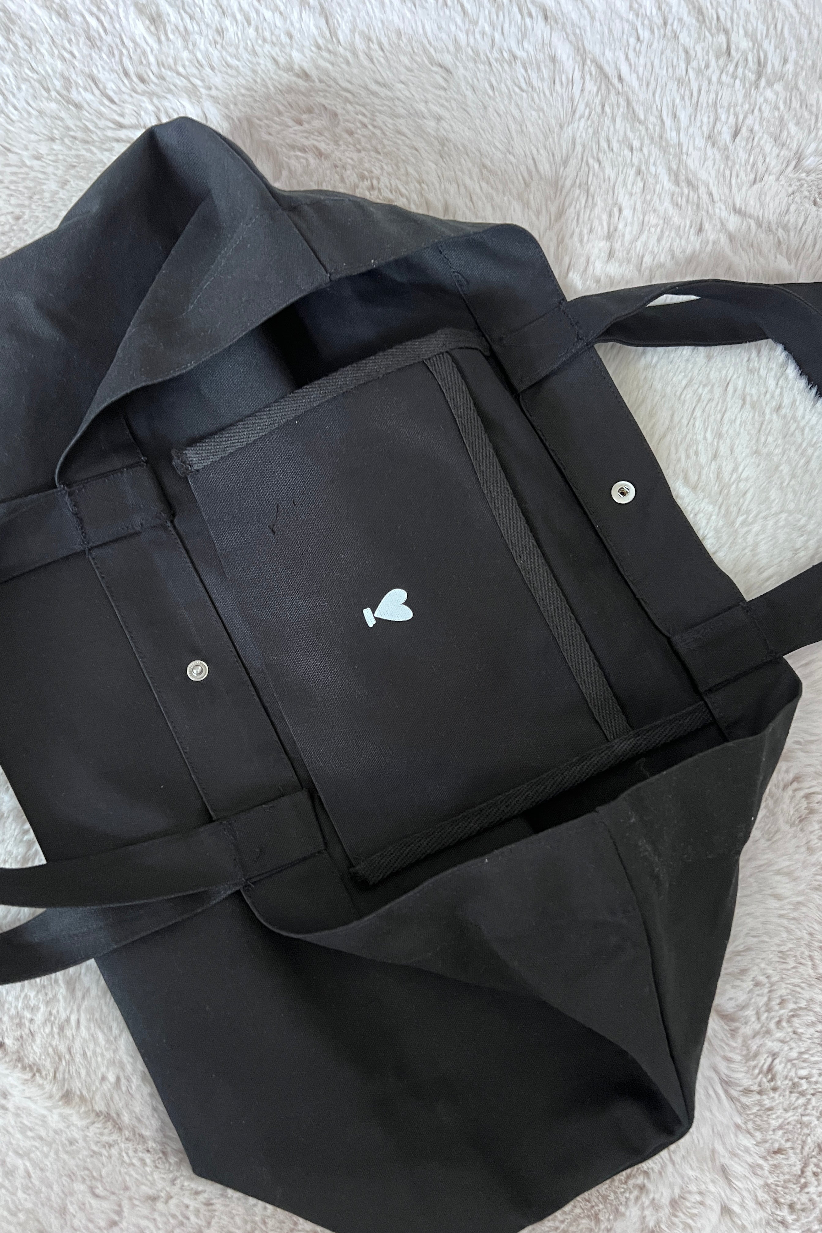 Shopper KOMPLIZINNEN black/ white