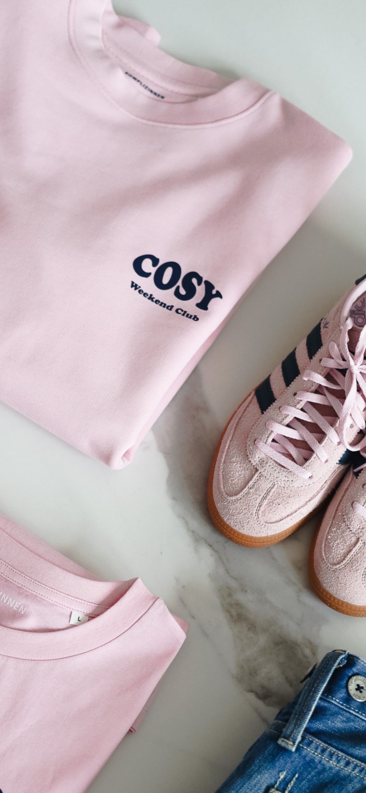 COSY Weekend Sweater rosé/ navy