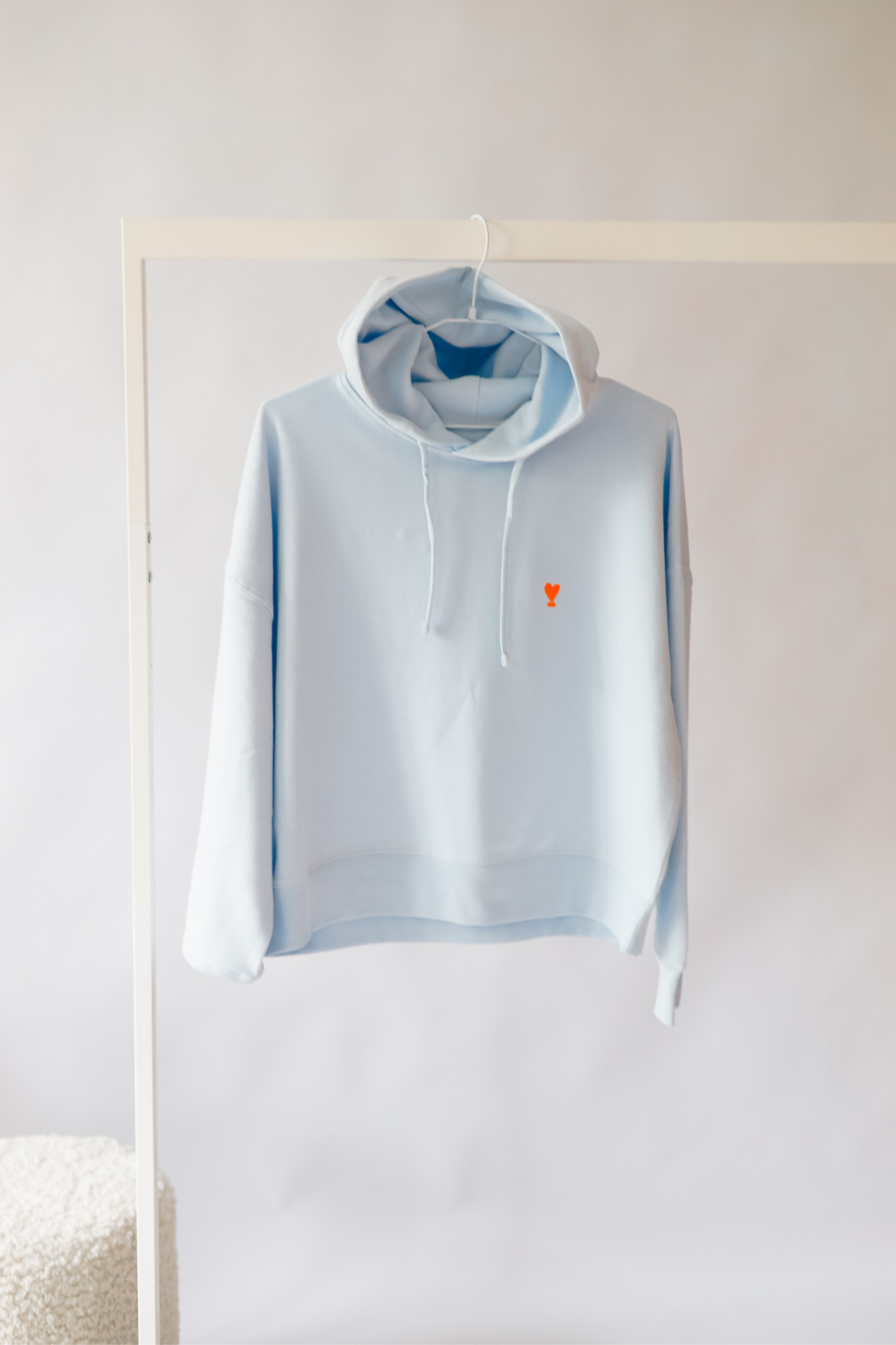 Hoodie Crop WE LIFT LOVE sky blue/ neon-orange