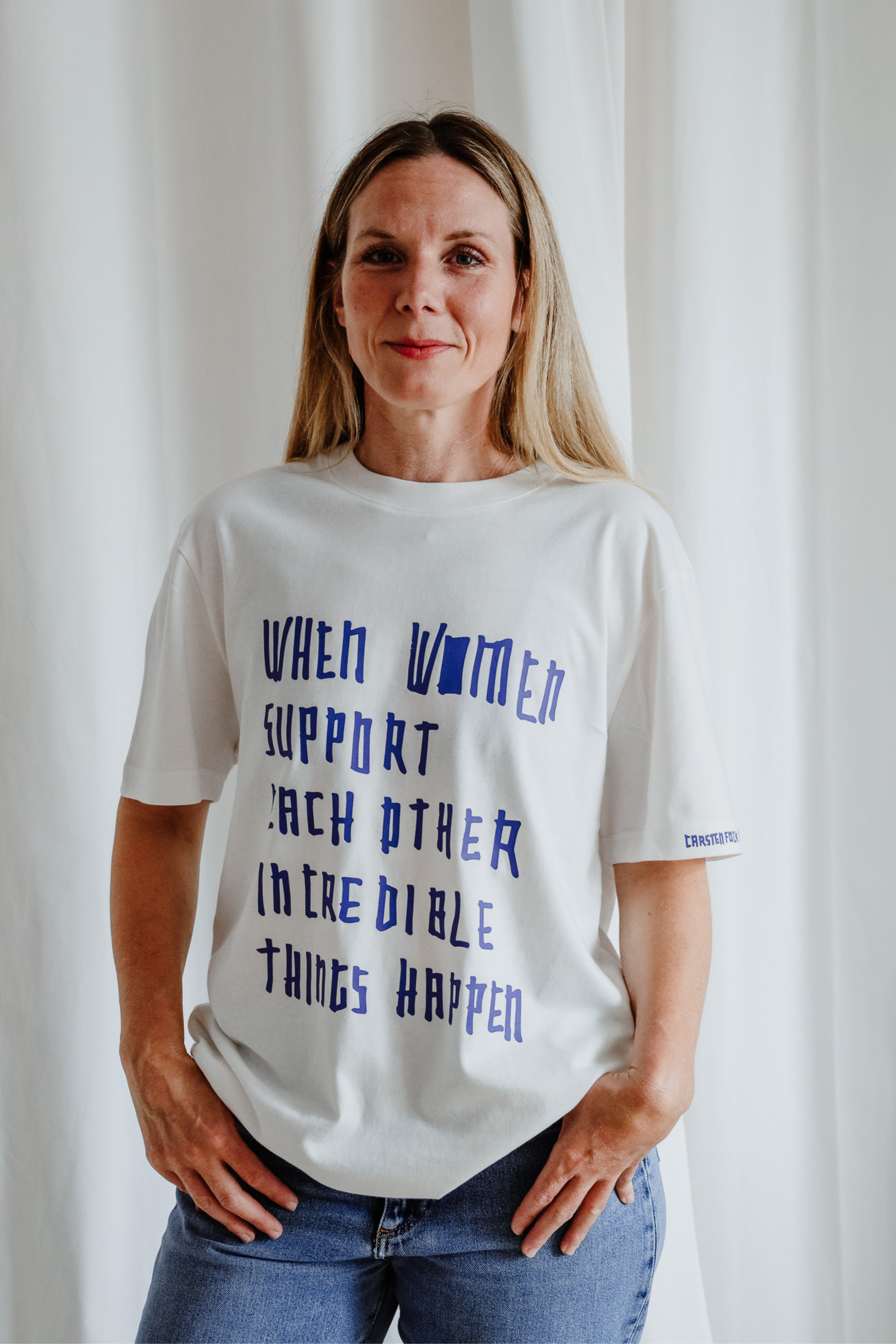 Shirt WOMEN X CARSTEN FOCK off-white/ lila