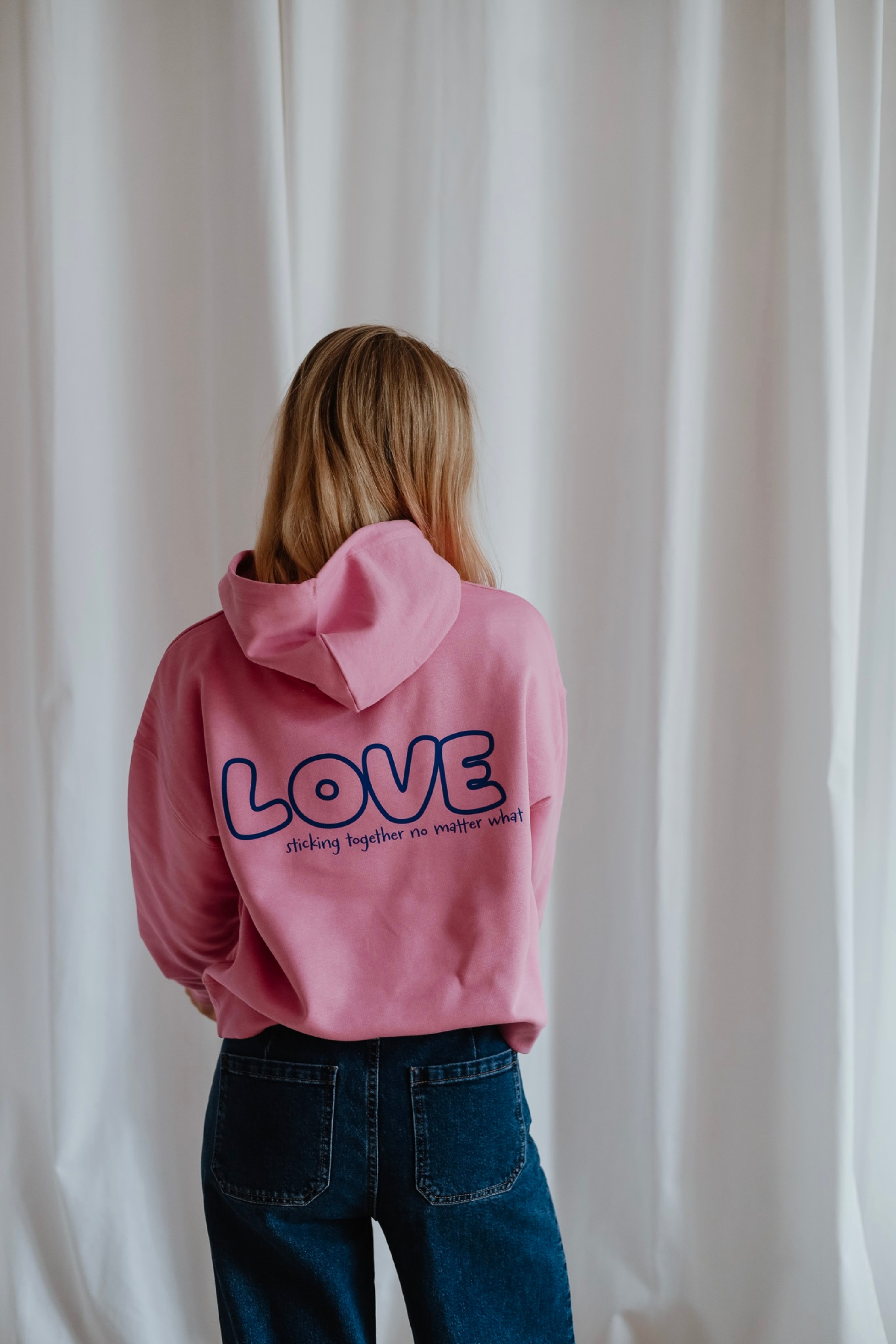 Hoodie CREW MORE THAN TWO pink/ blue