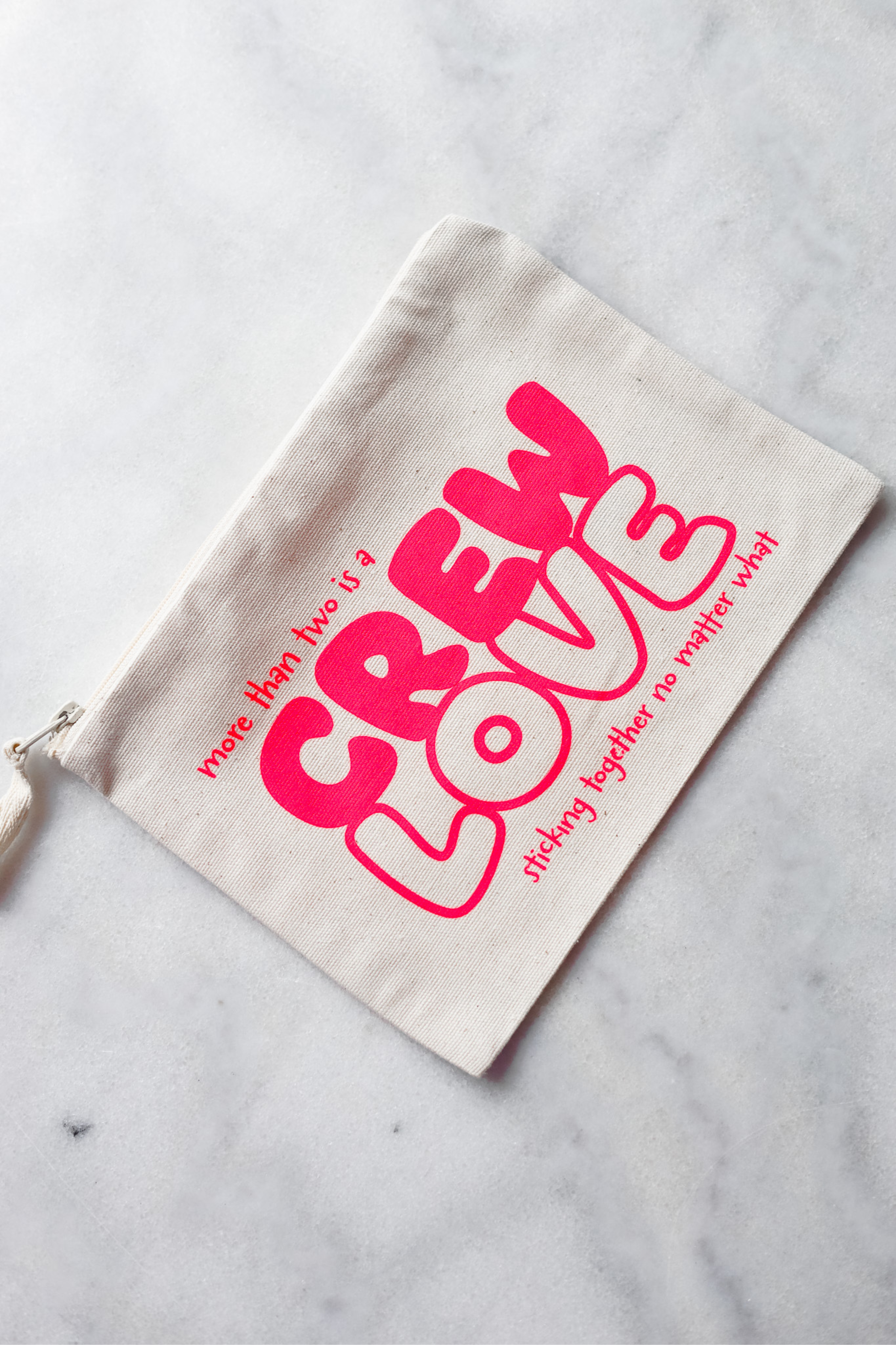 Pouch CREWLOVE more than two creme/ pink