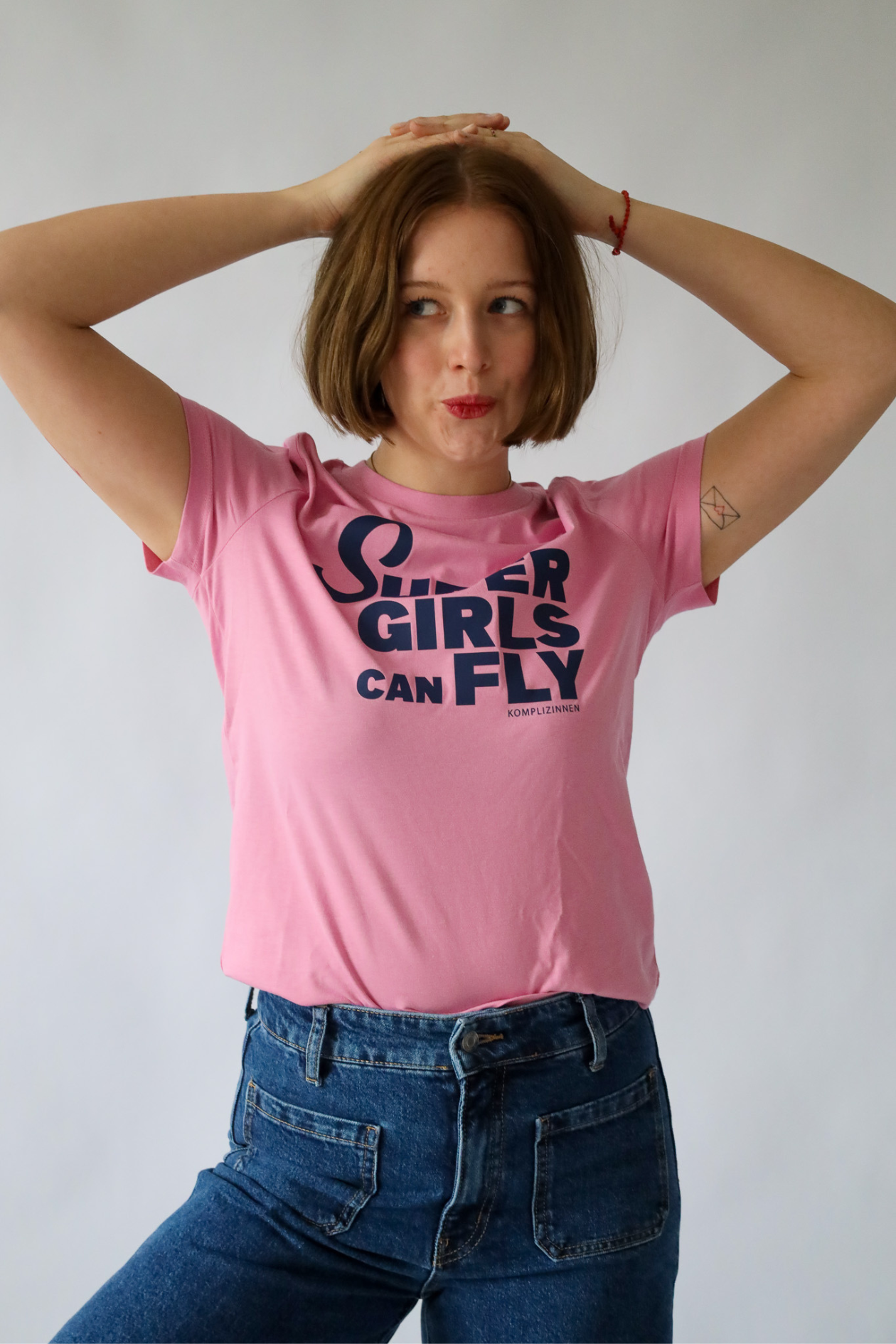 Shirt SUPERGIRL bubble pink/ navy