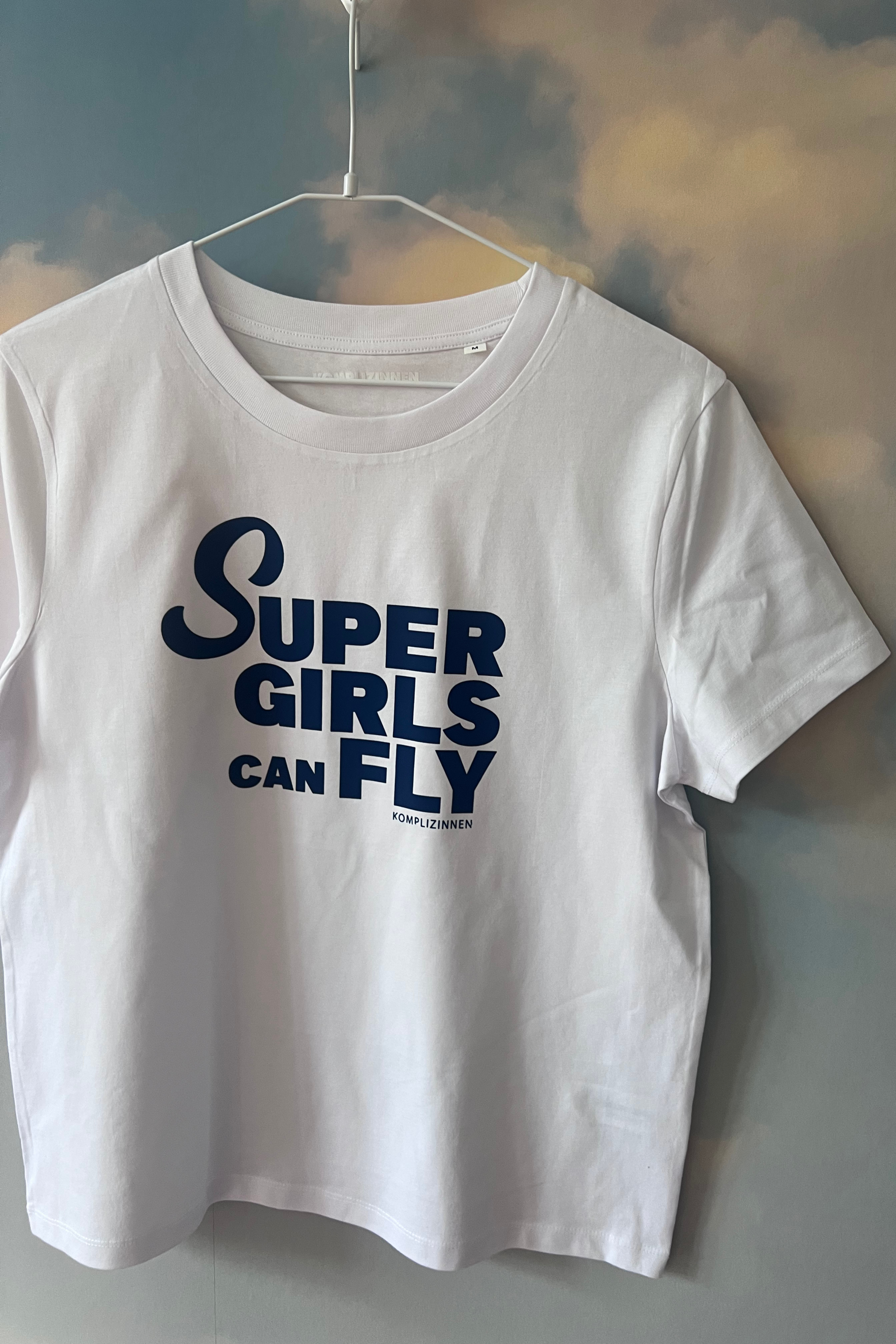 Shirt SUPERGIRLS weiß/ denim blue