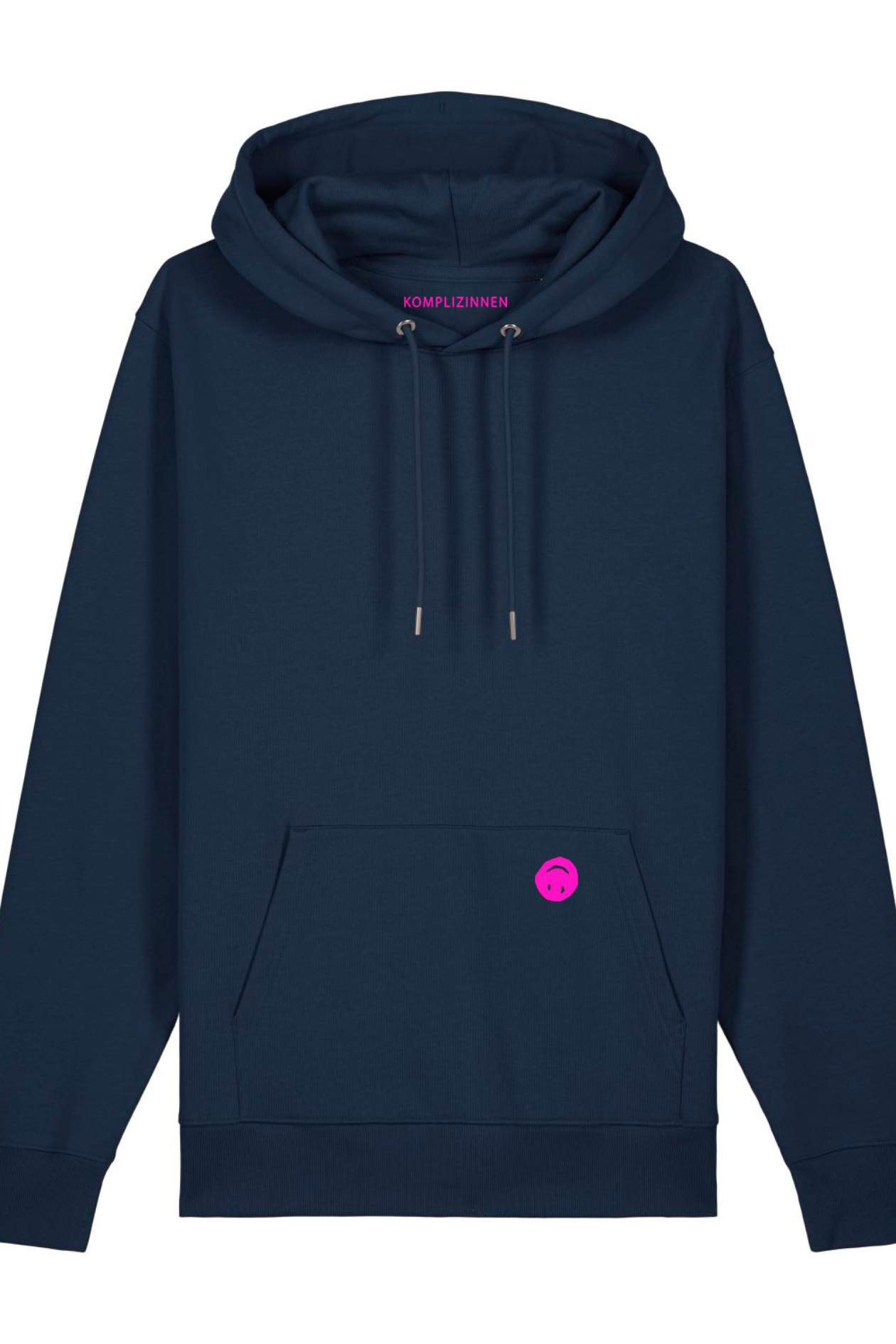 Hoodie SMILEY navy/ neon pink