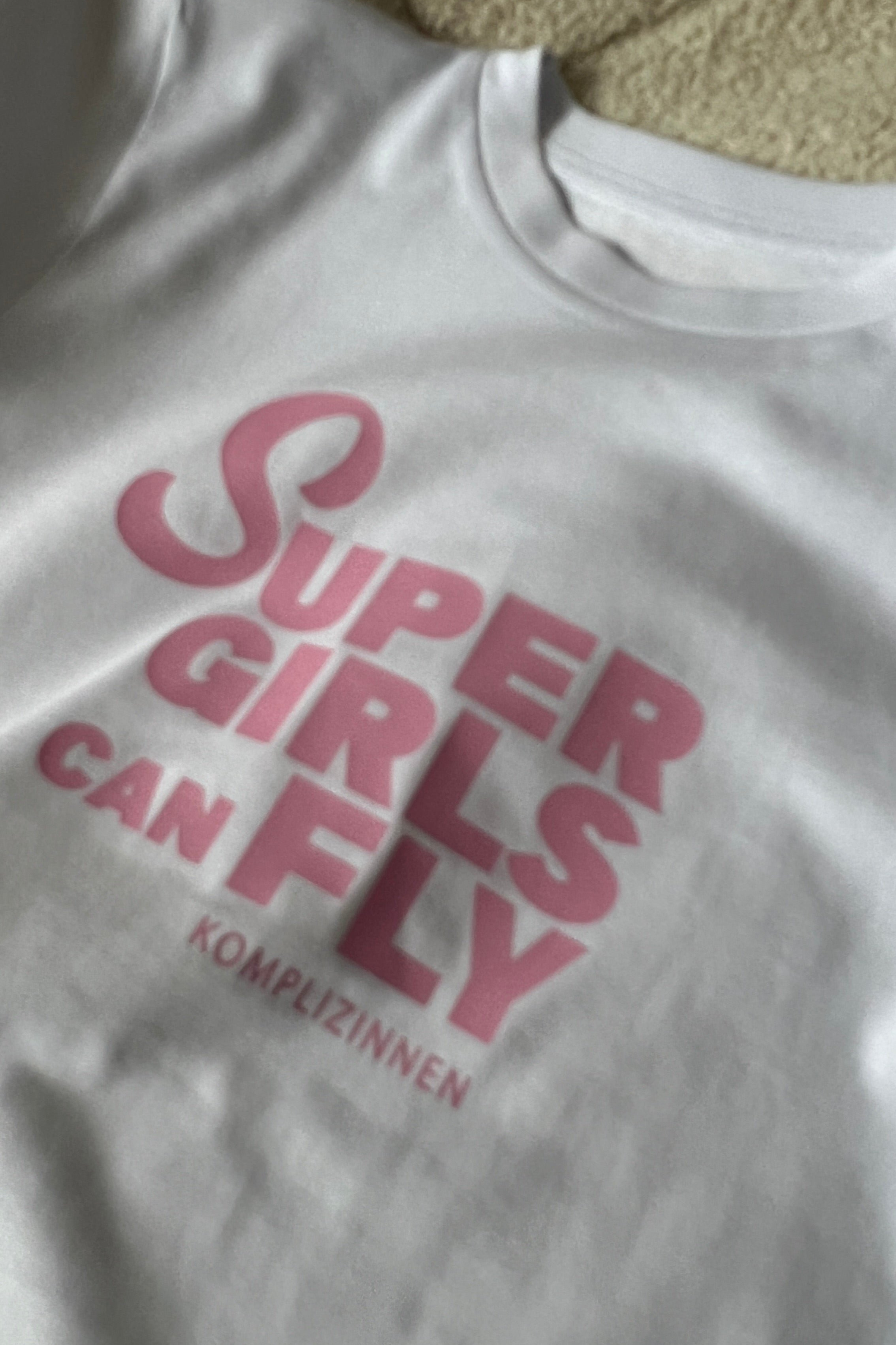 Kids Shirt SUPERGIRLS white/ pink