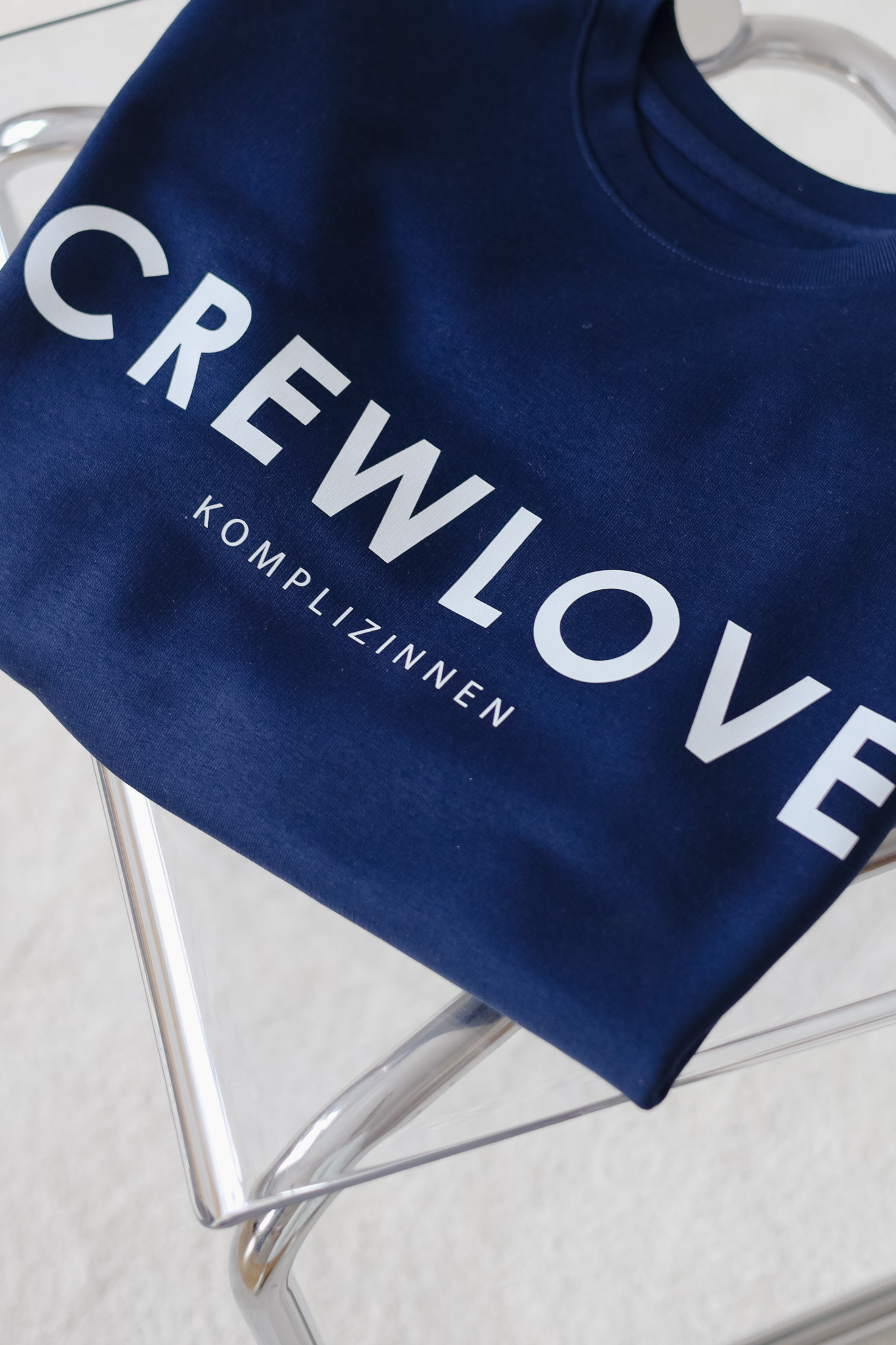 CREWLOVE Sweater navy/ weiß