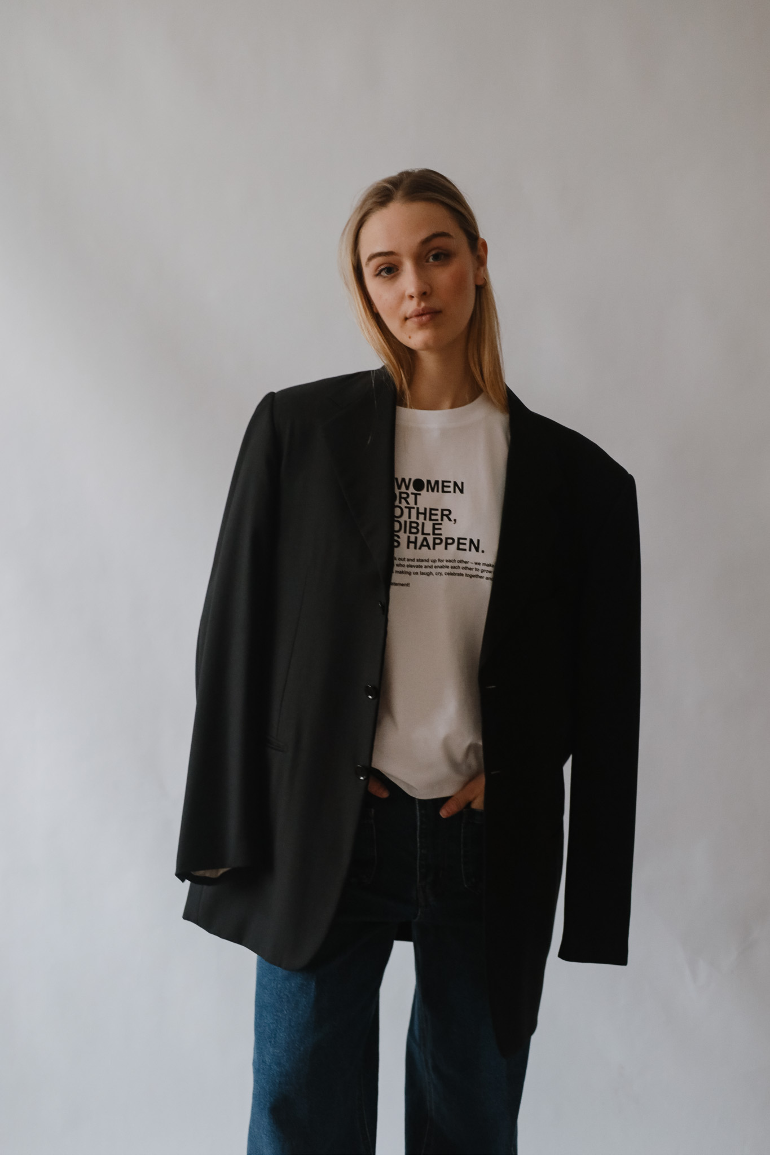 Shirt WOMEN SUPPORT white/ black