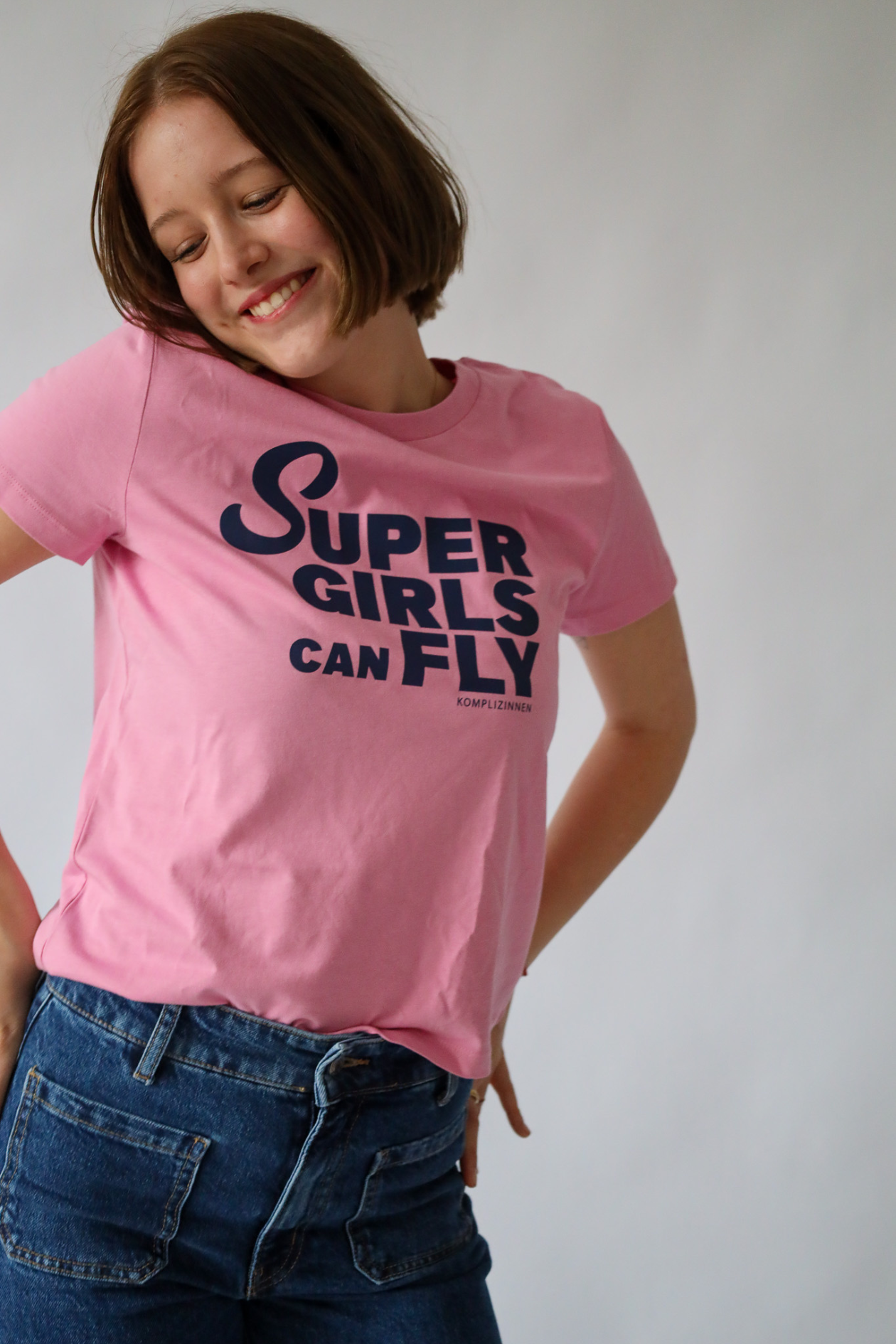 Shirt SUPERGIRL bubble pink/ navy