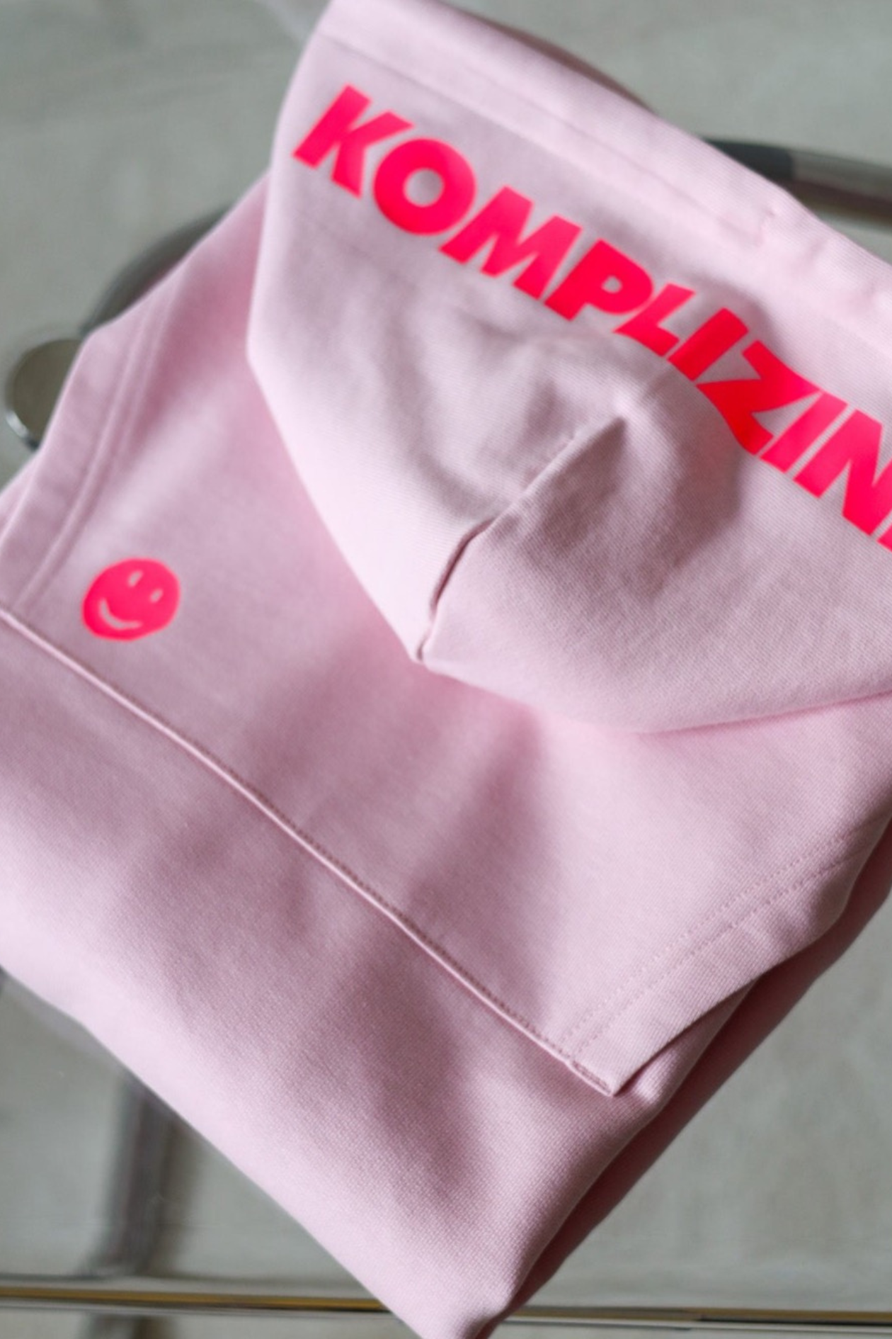 Hoodie SMILEY pink/ neon-pink