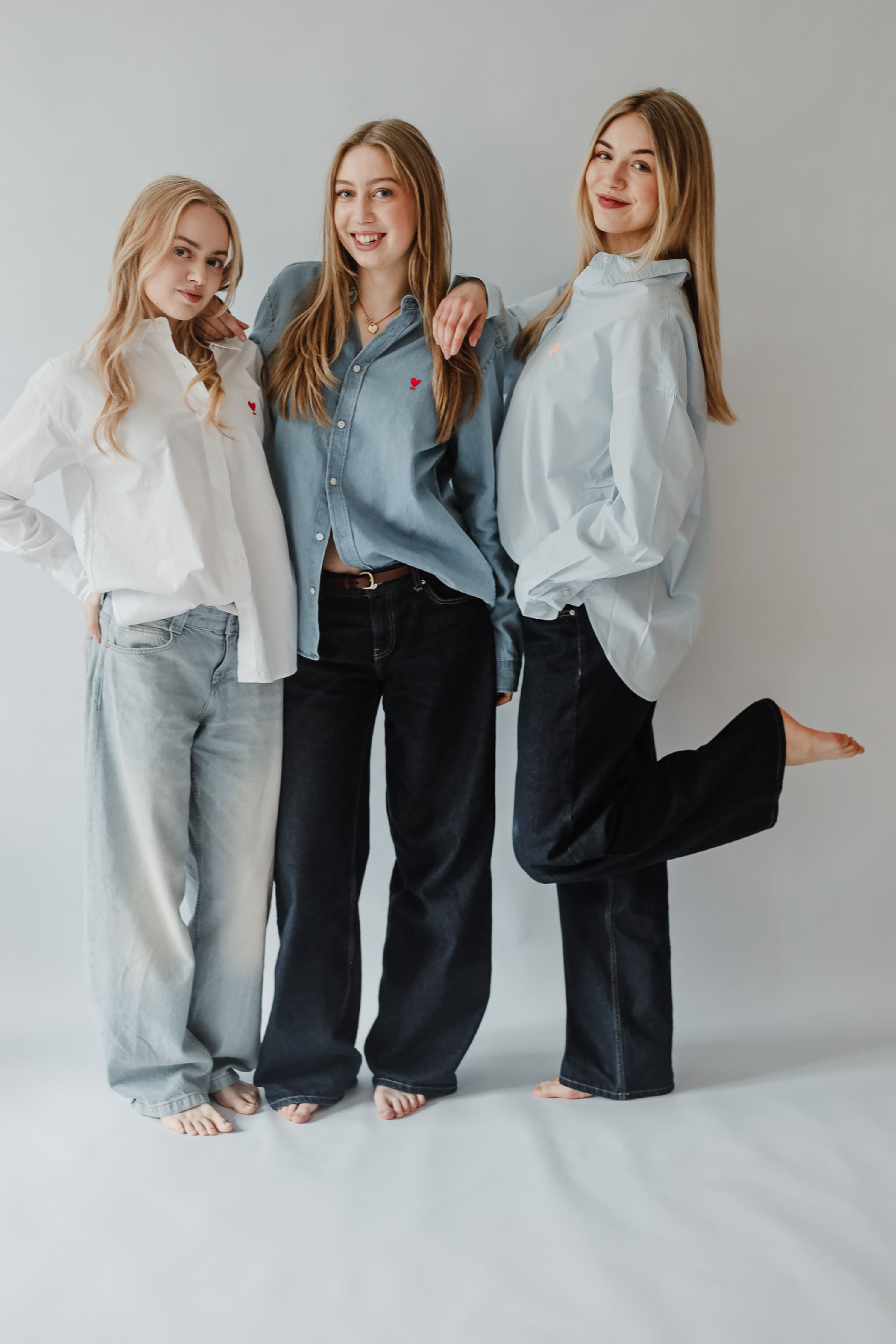 Hemd/ Bluse WE LIFT LOVE sky-blue/ neon-orange