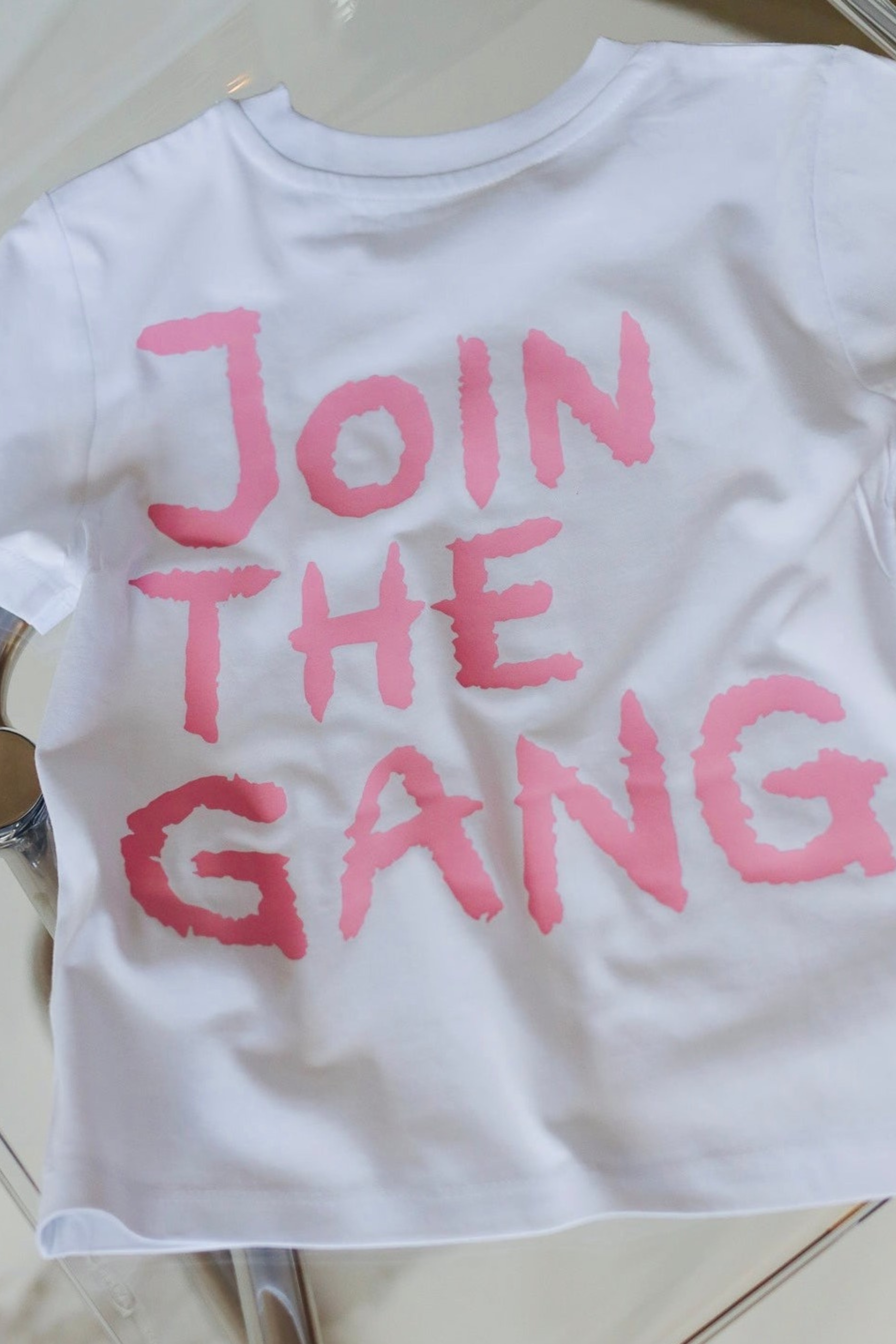 Kids Shirt JOIN THE GANG white/ pink