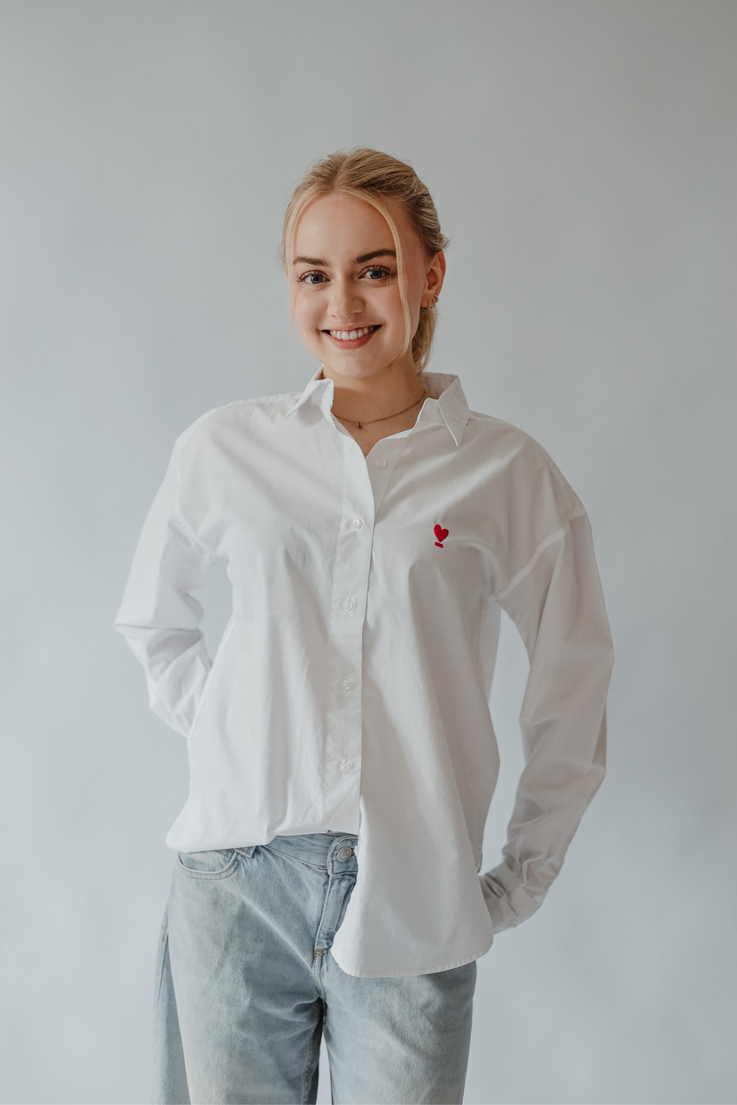 Hemd/ Bluse WE LIFT LOVE white/ red