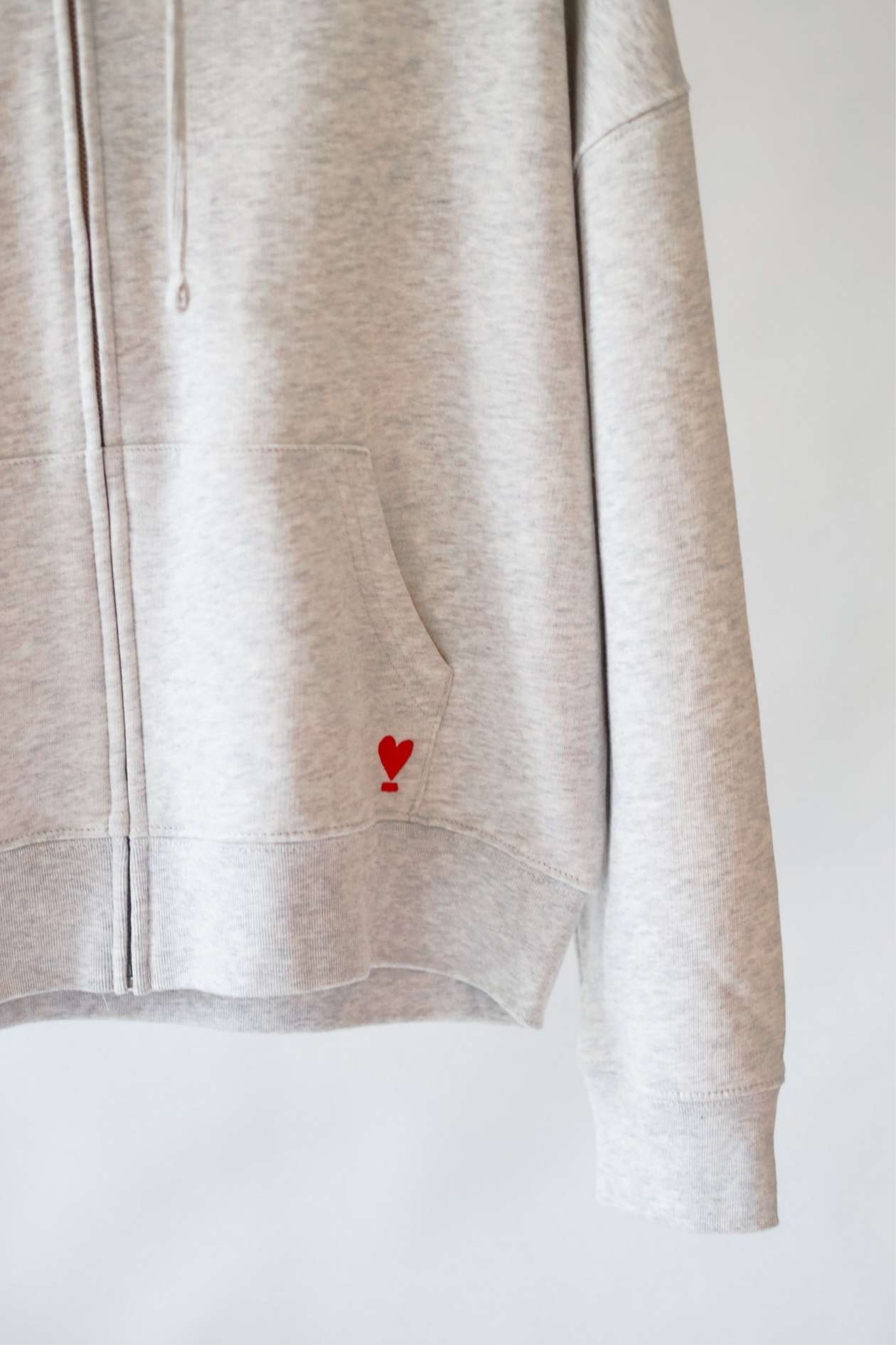Sweater Jacke WE LIFT LOVE light grey/ red