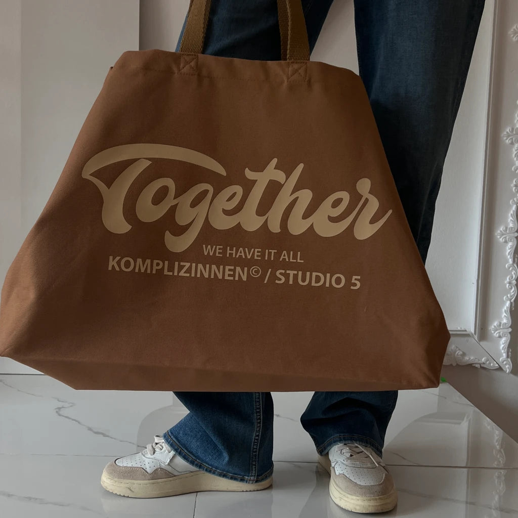 TOGETHER we have it all XXL Canvas Bag caramel