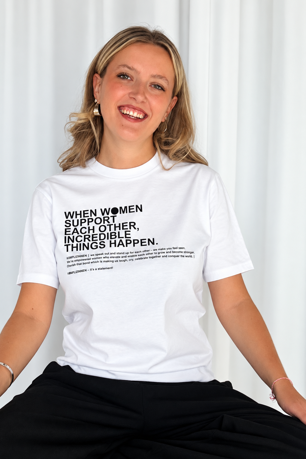 Shirt WOMEN SUPPORT white/ black