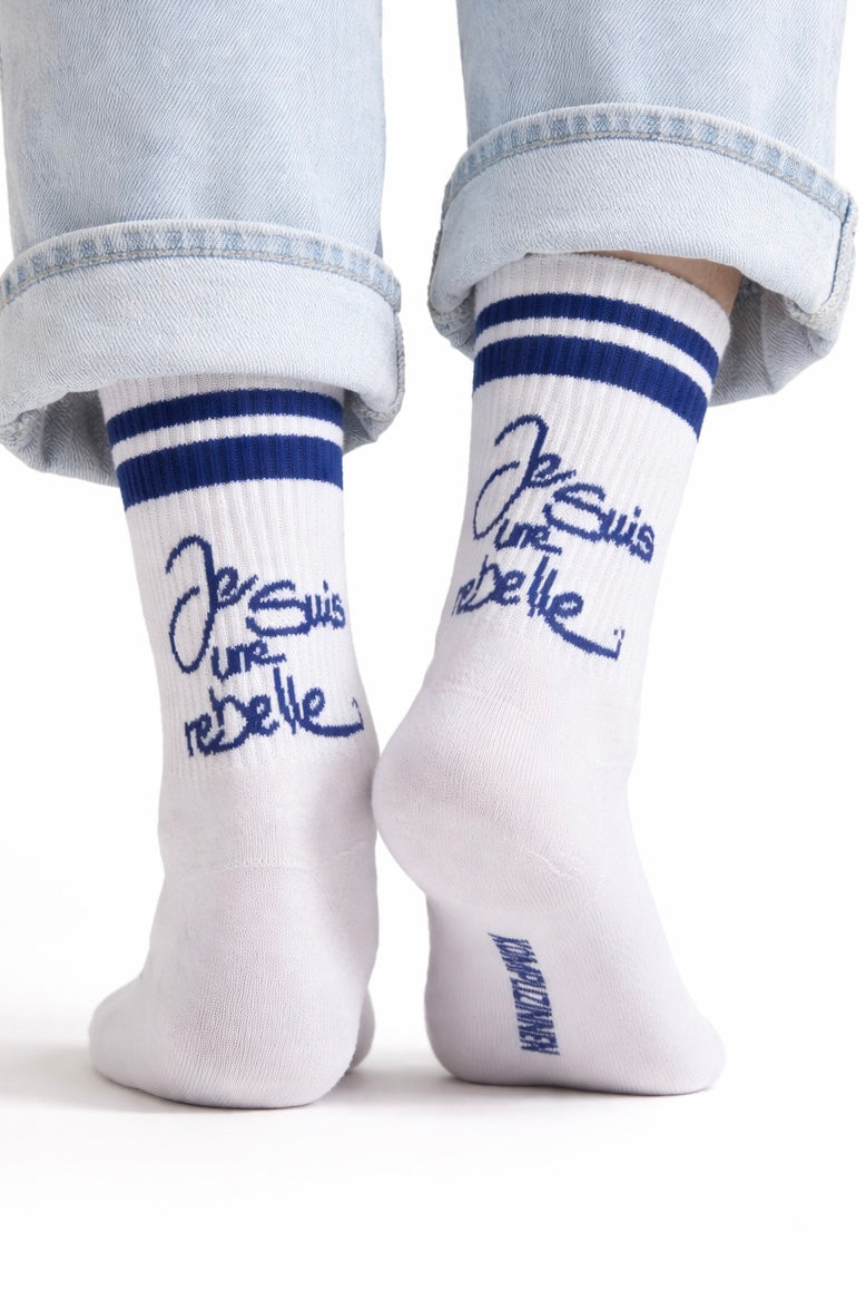 REBELLE Socken white/ blue