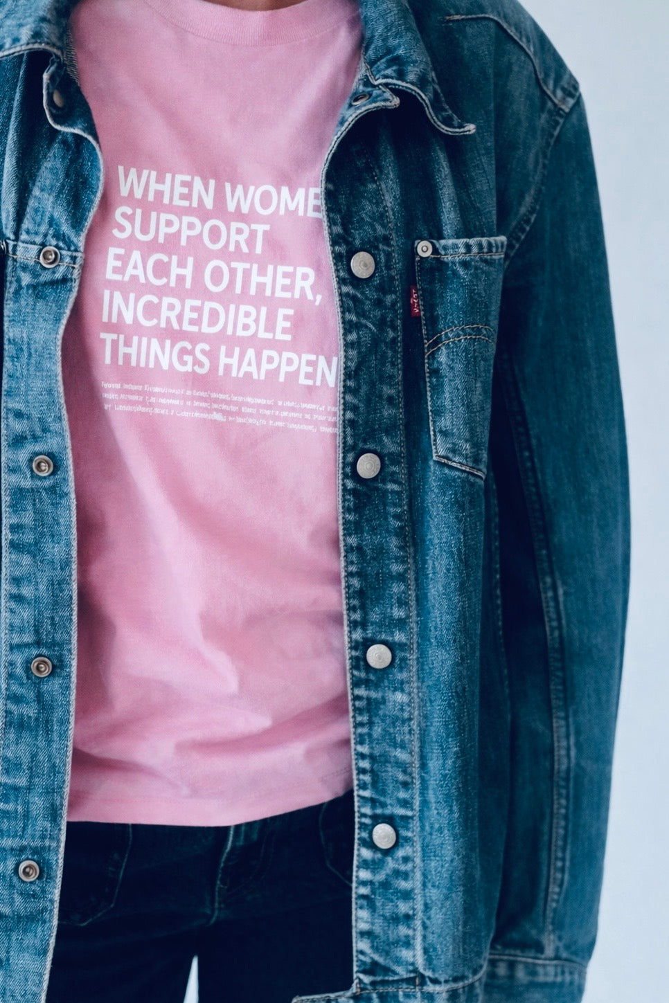 Shirt WOMEN SUPPORT pink/ white