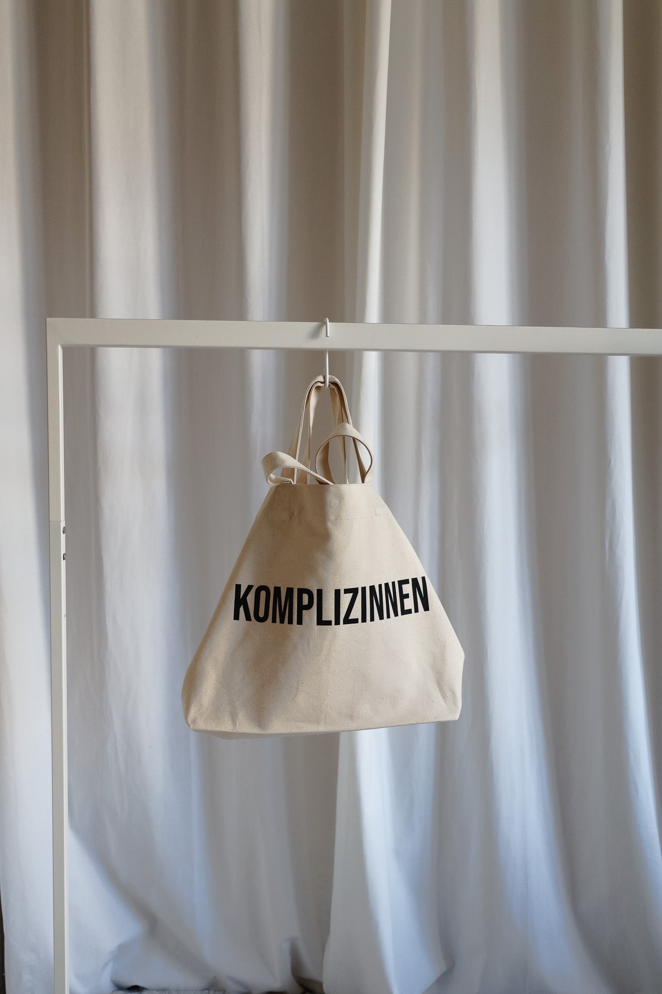 Shopper KOMPLIZINNEN beige/ black