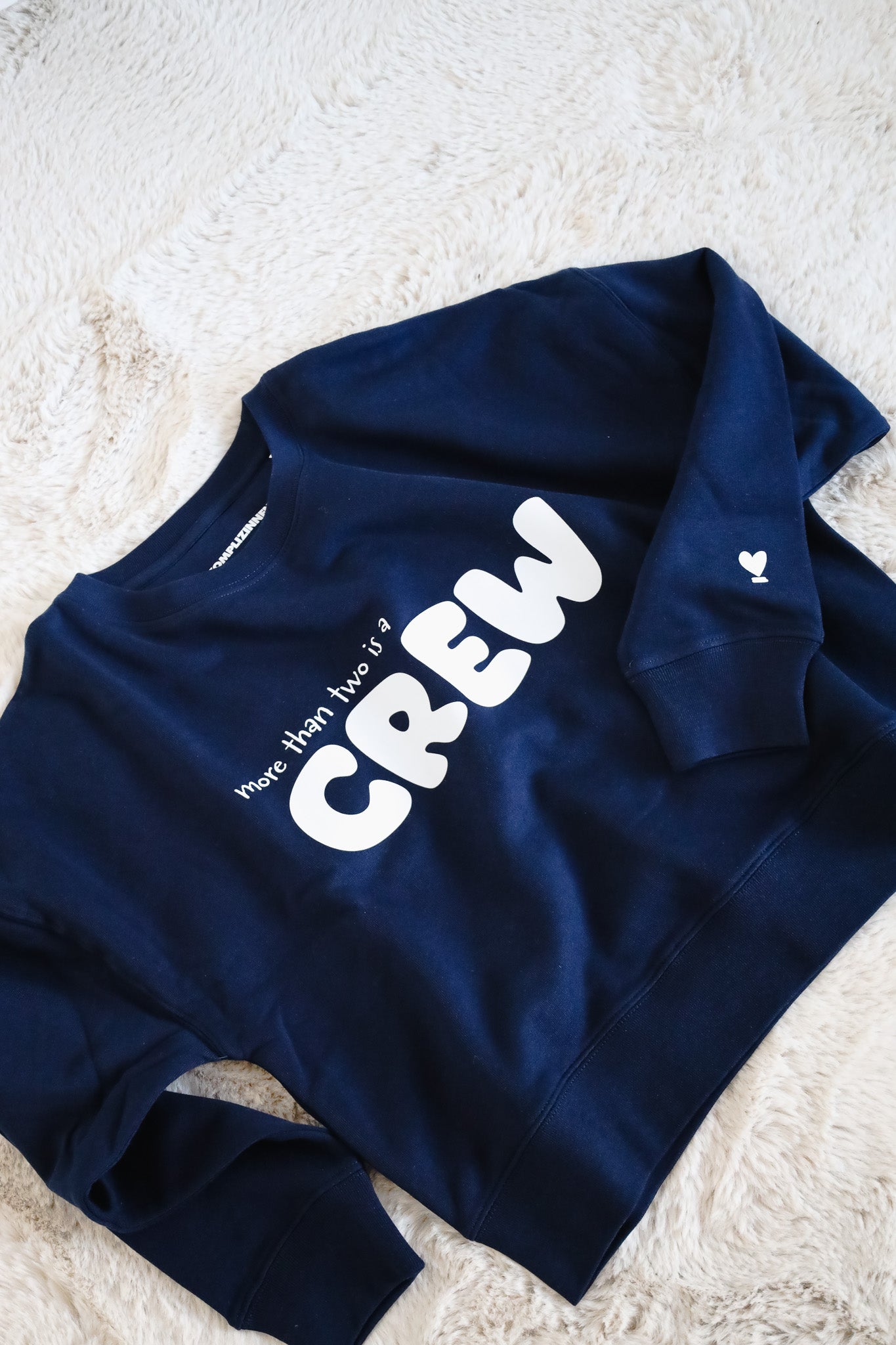 Sweater Crop CREW MORE THAN TWO navy/ white