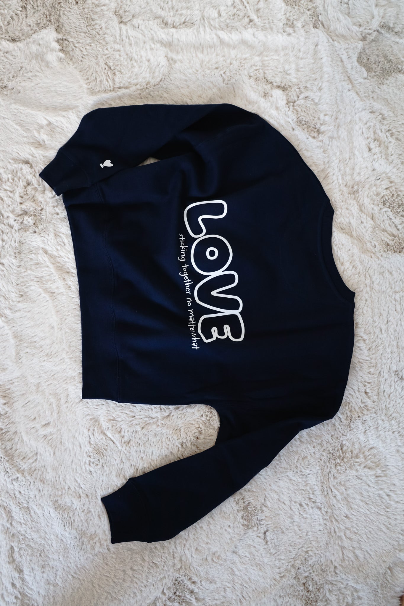 Sweater Crop CREW MORE THAN TWO navy/ white