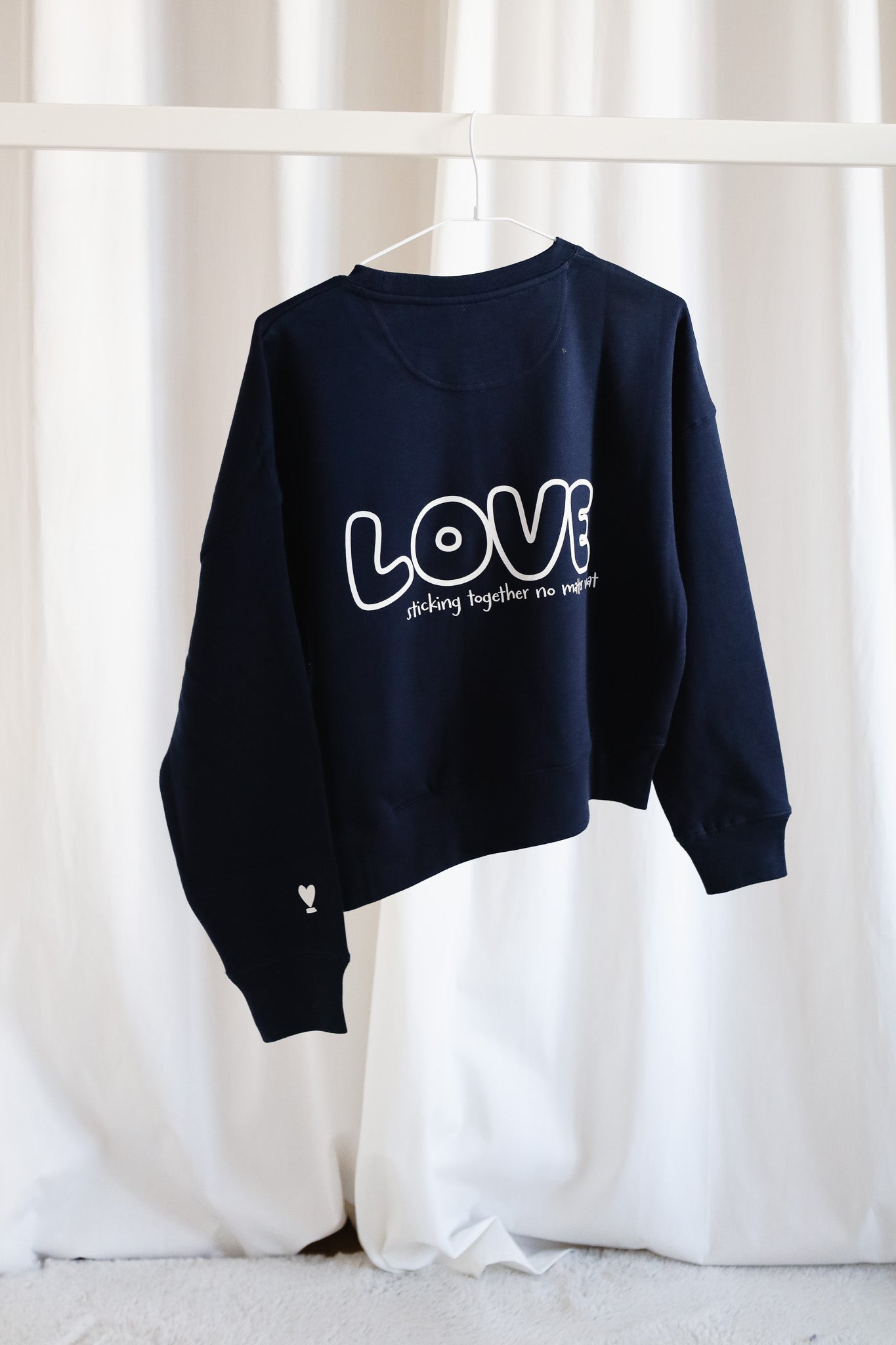 Sweater Crop CREW MORE THAN TWO navy/ white