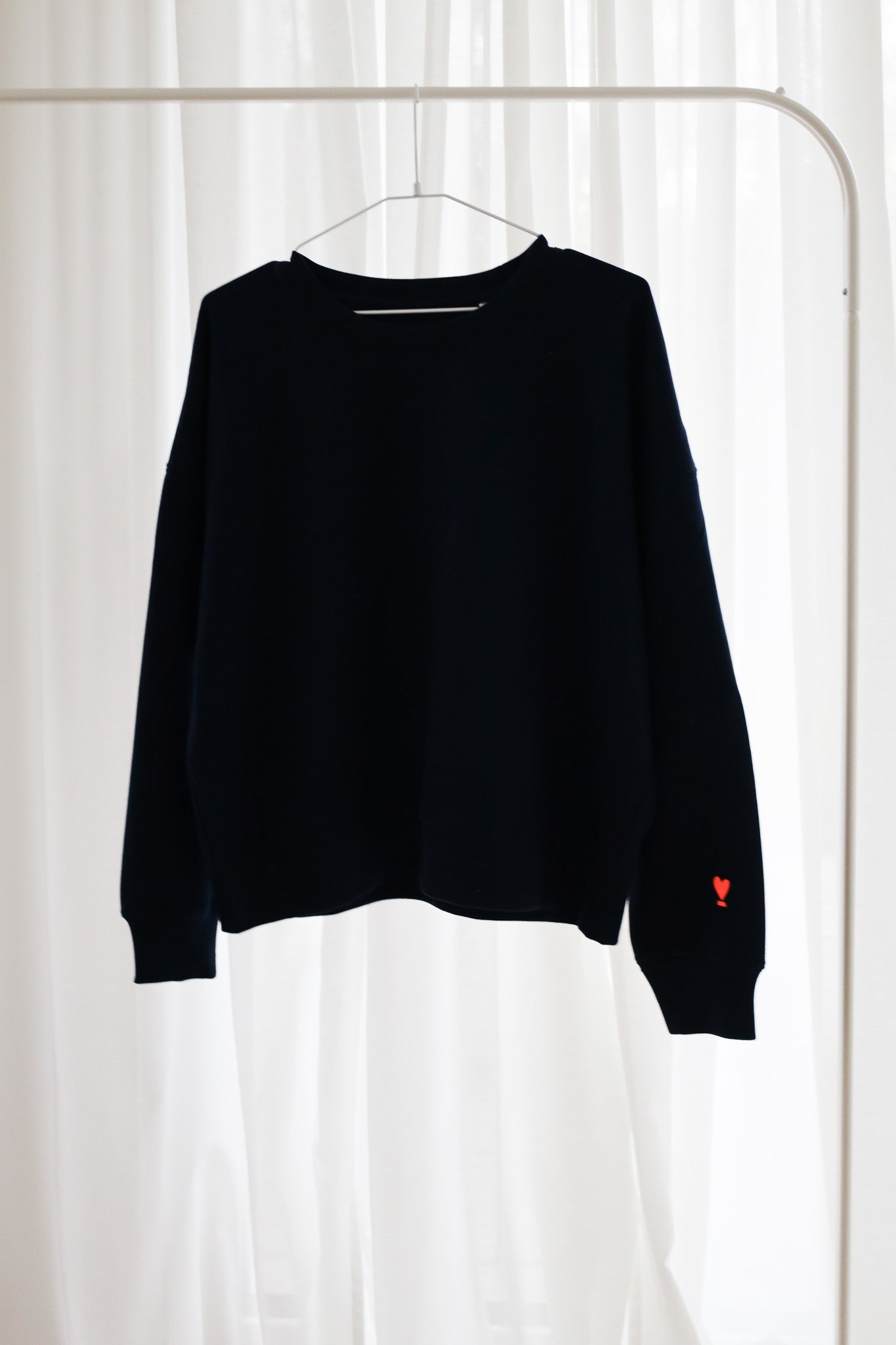 Sweater crop UNE REBELLE navy/ neon orange