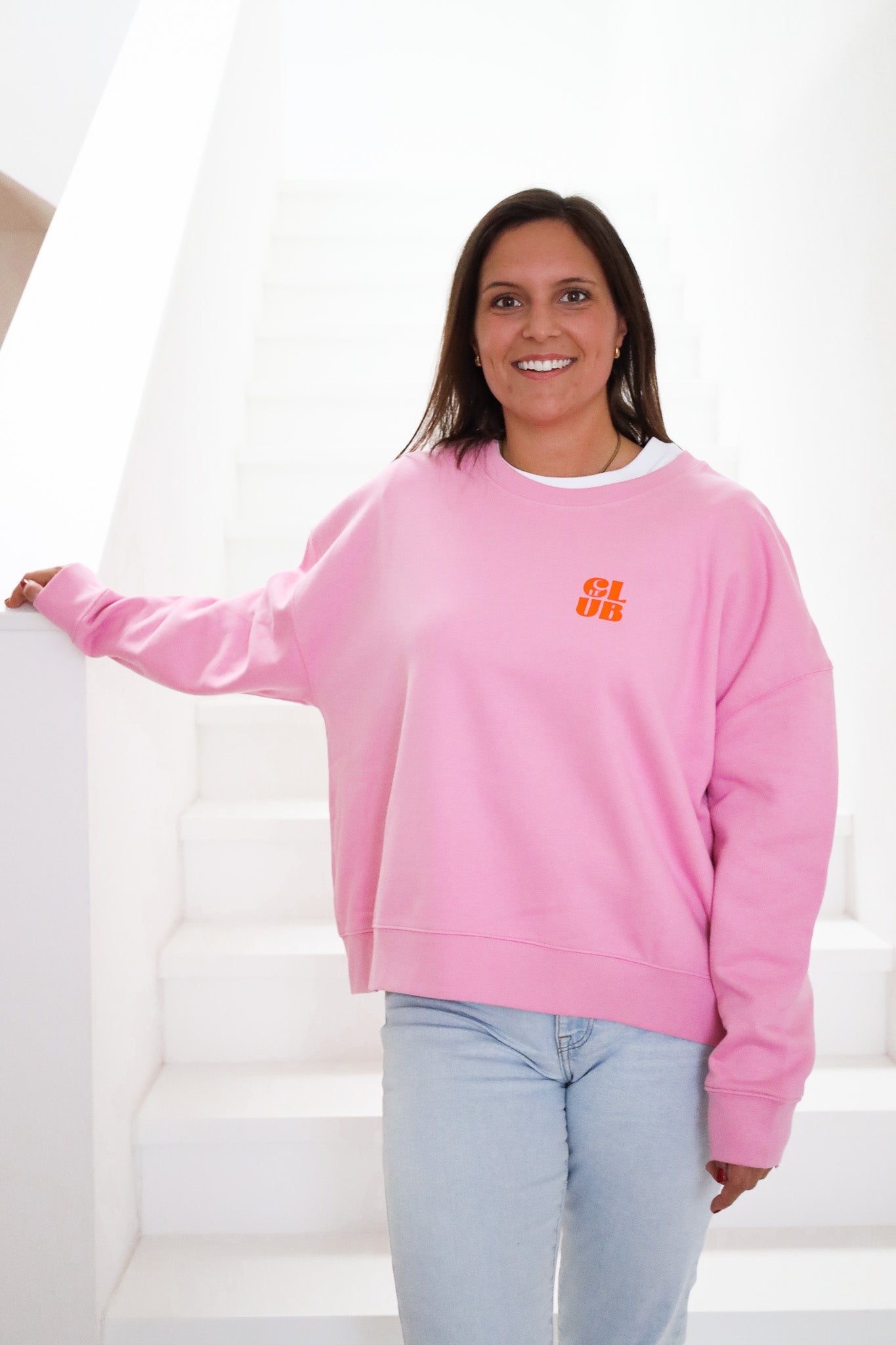 LE CLUB Sweater pink/ neon orange
