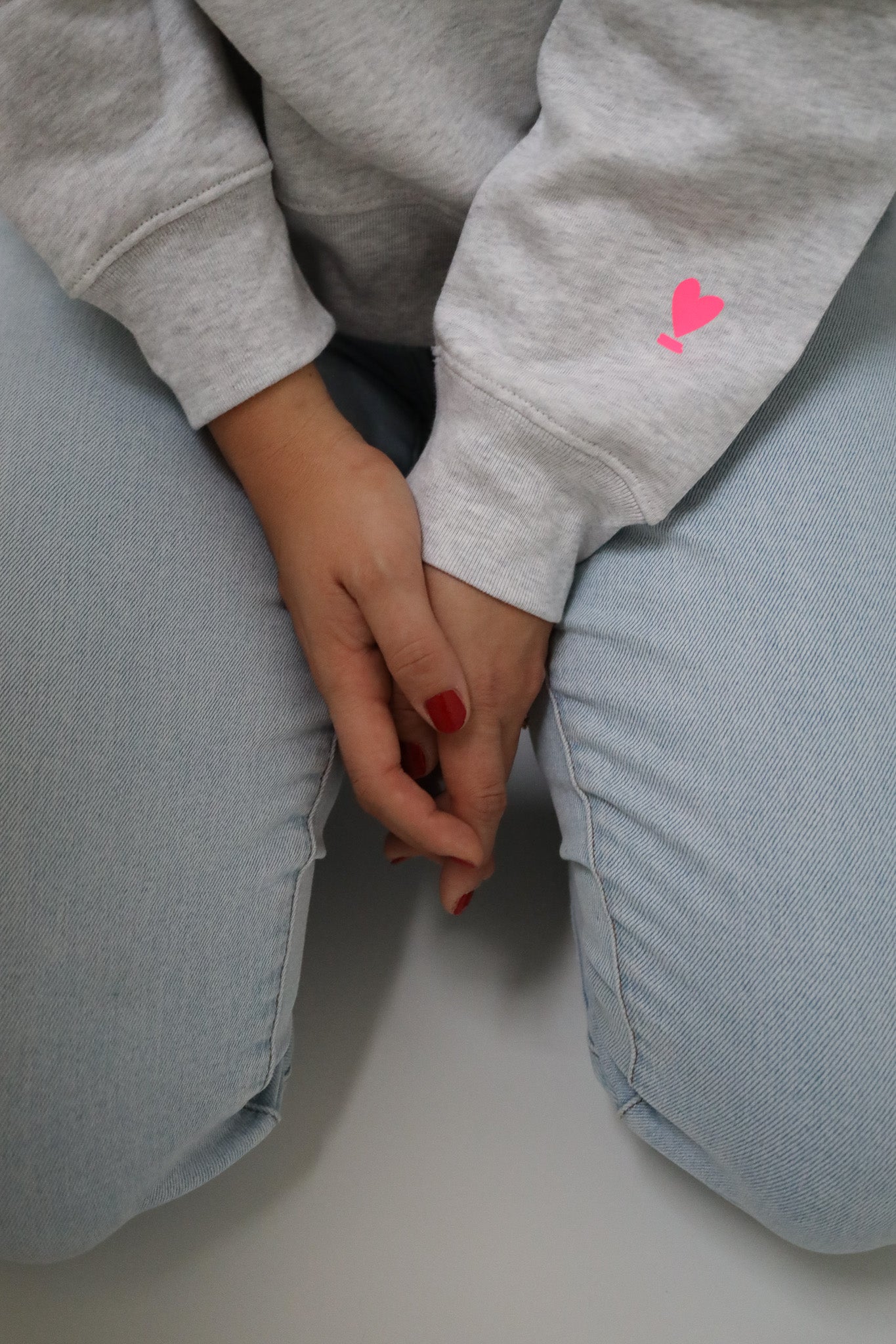 Hoodie Crop UNE REBELLE grey/ neon pink
