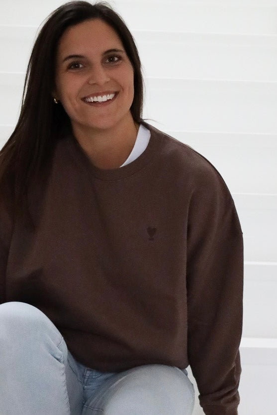 Sweater Crop WE LIFT LOVE  brown