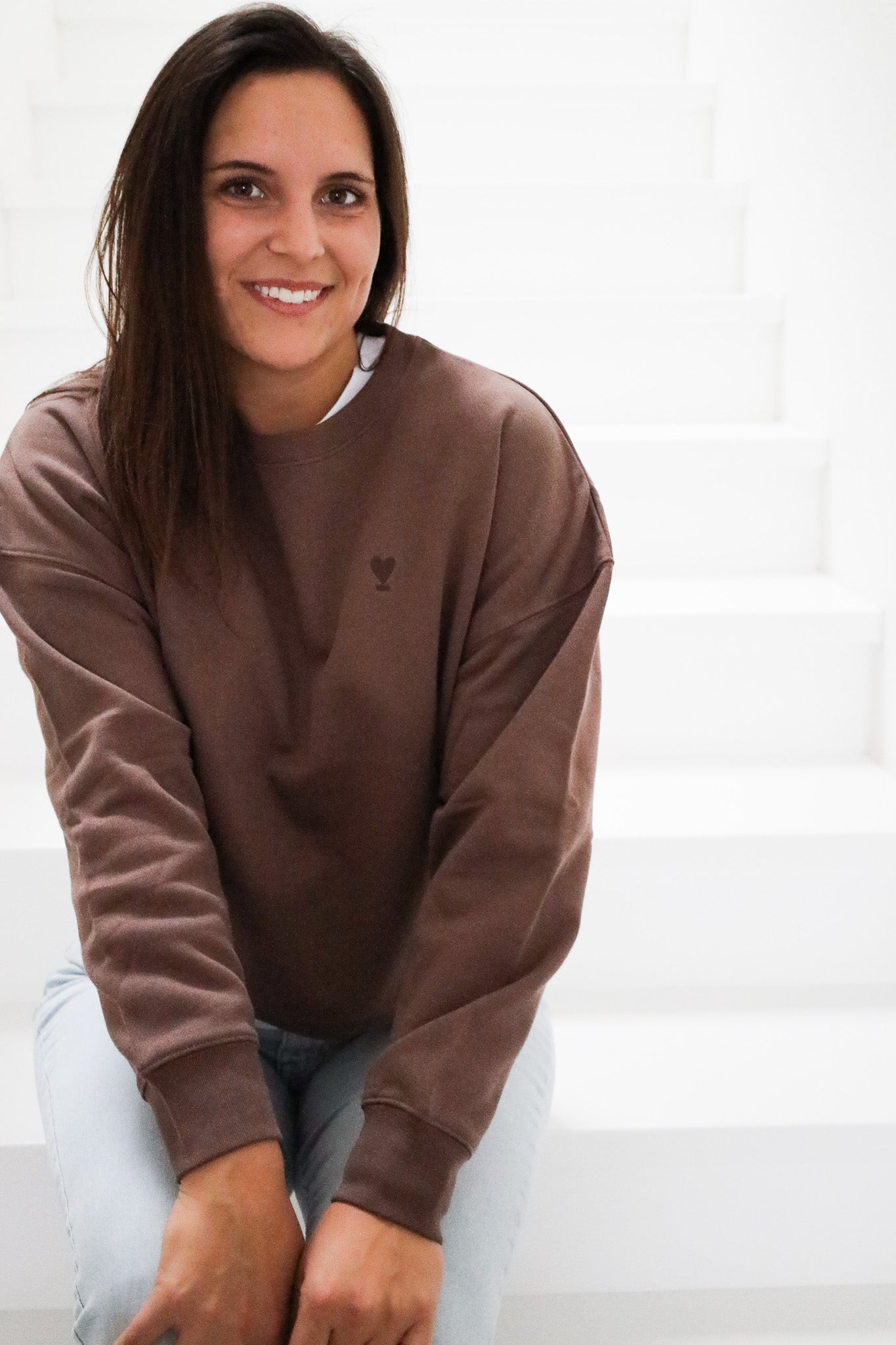 Sweater Crop WE LIFT LOVE  brown