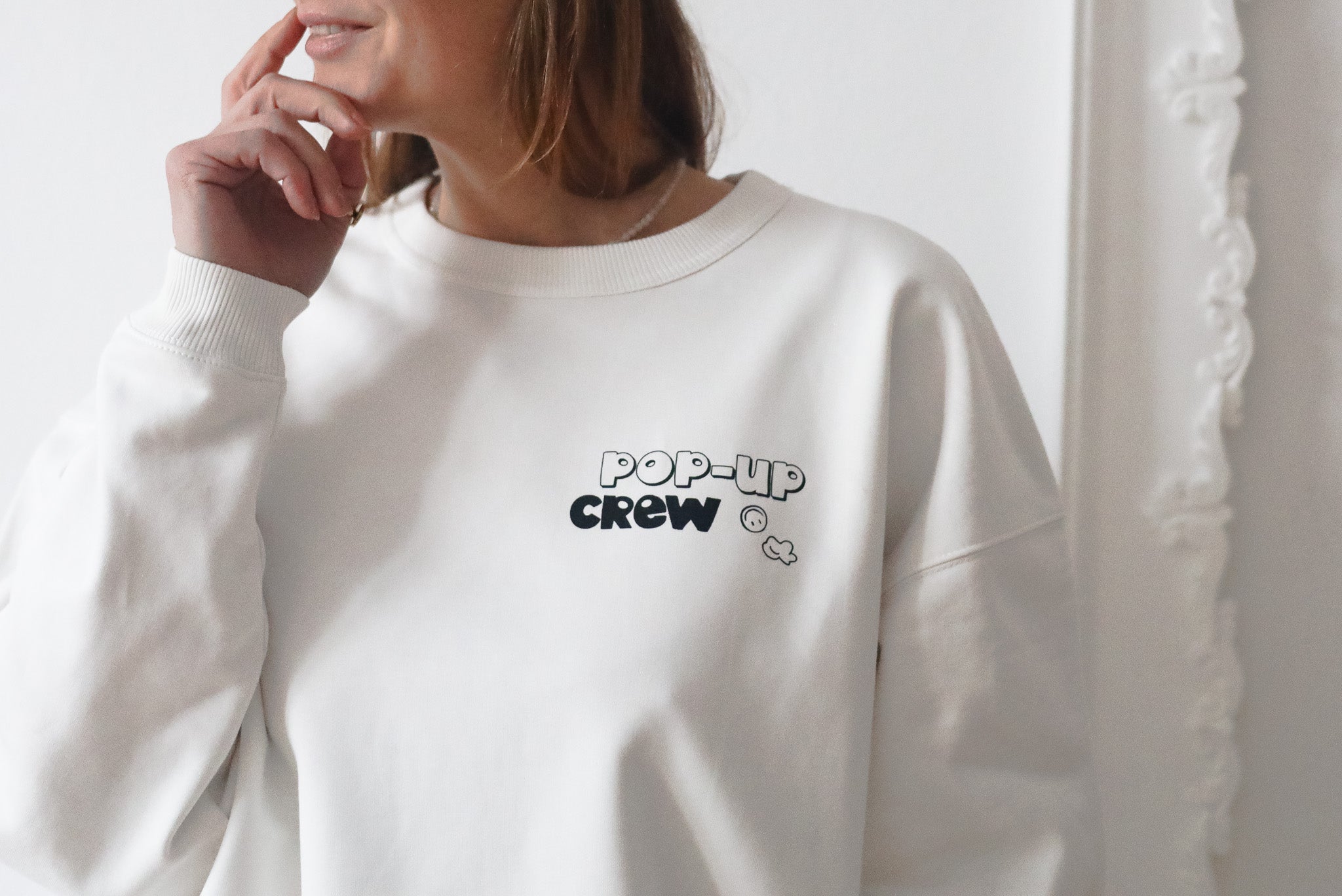 POP-UP CREW Sweater beige