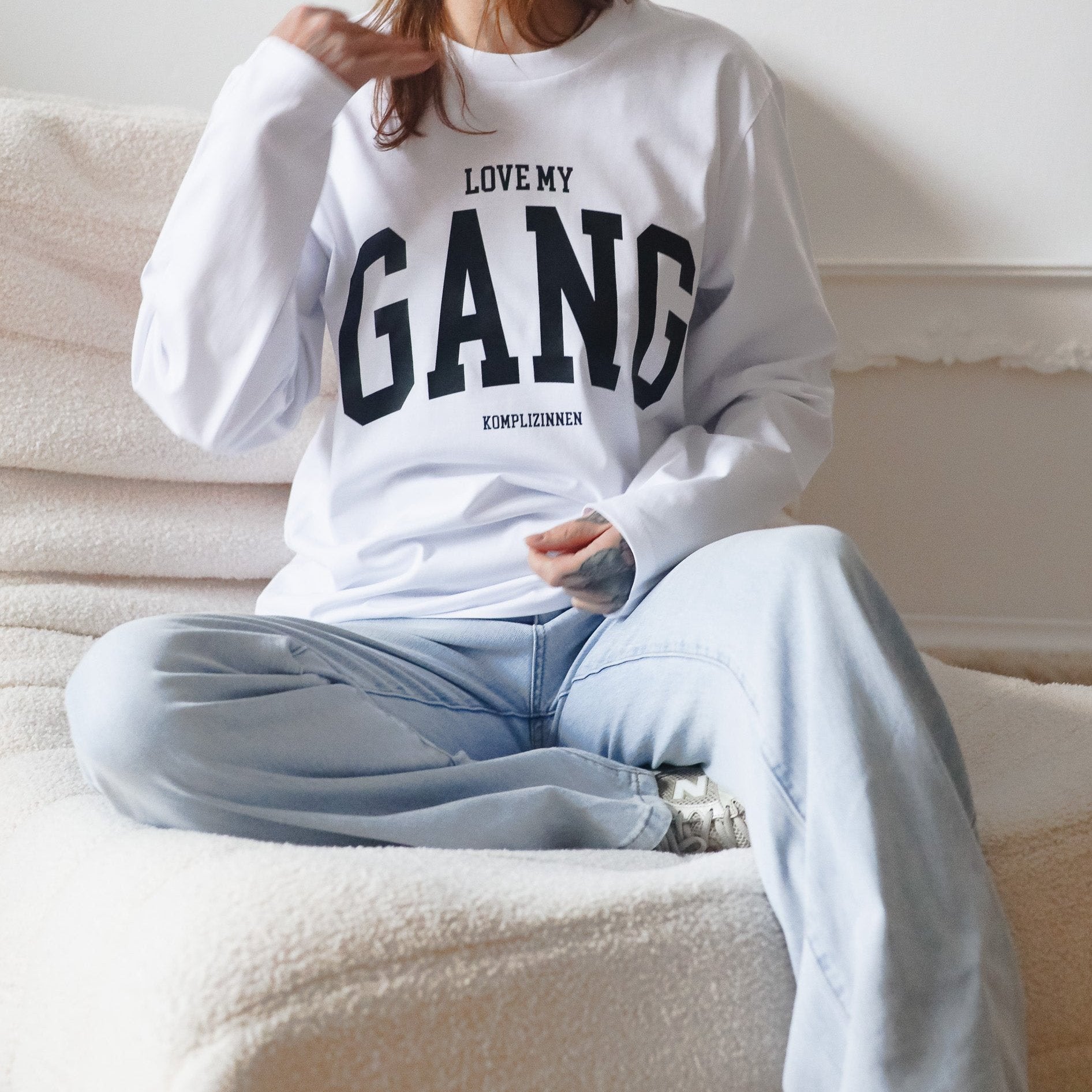 LOVE MY GANG Longsleeve white/ black