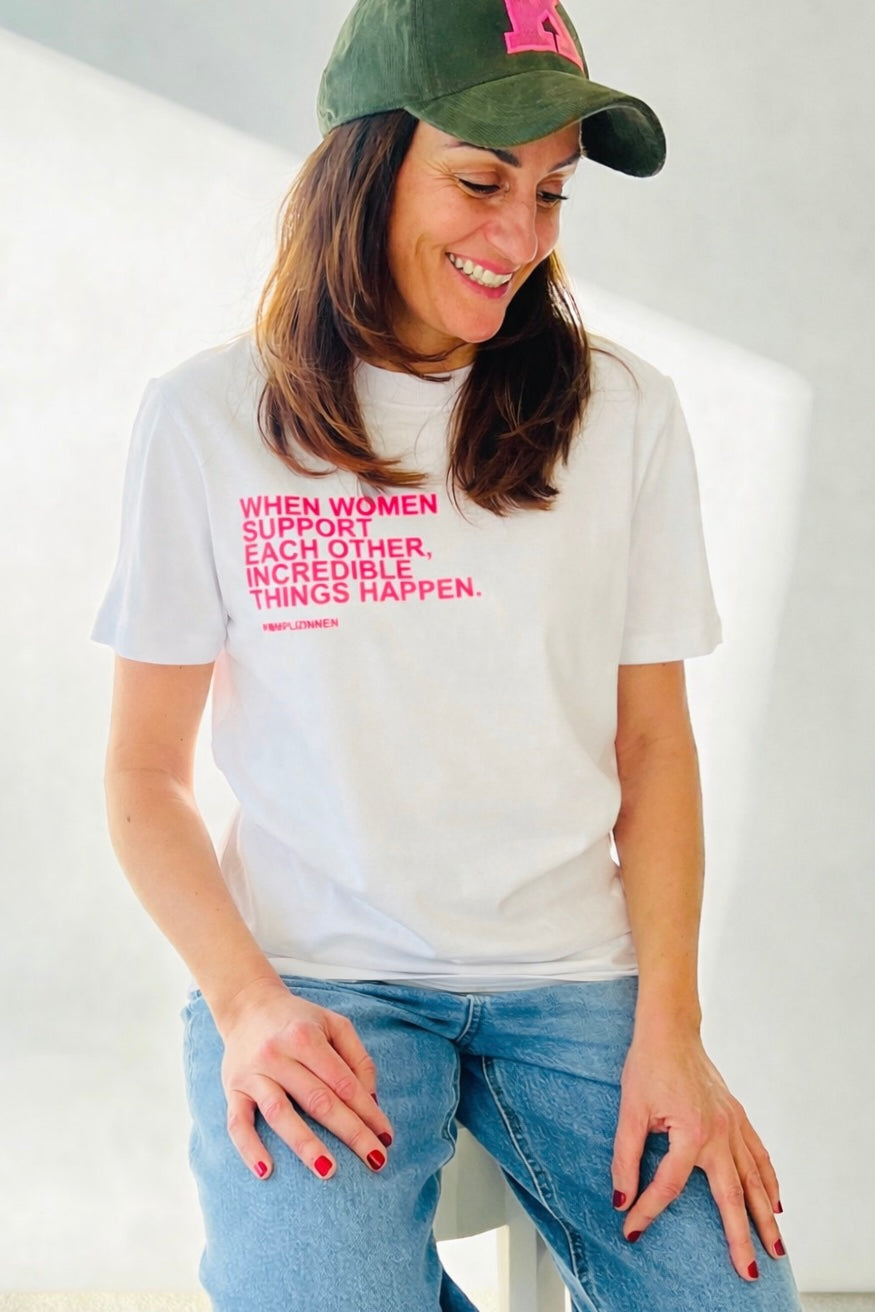 Shirt WOMEN white/ neon pink