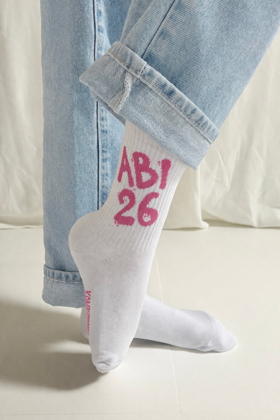 ABI26 Socken white/ pink