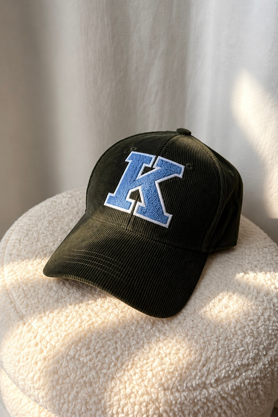CAP K Cord khaki/ light blue