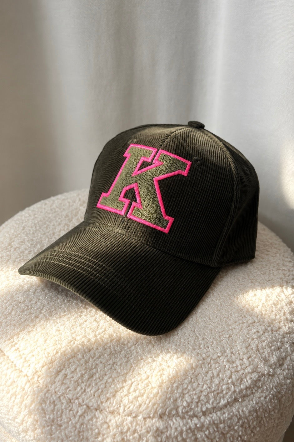 CAP K Cord khaki/ neon pink