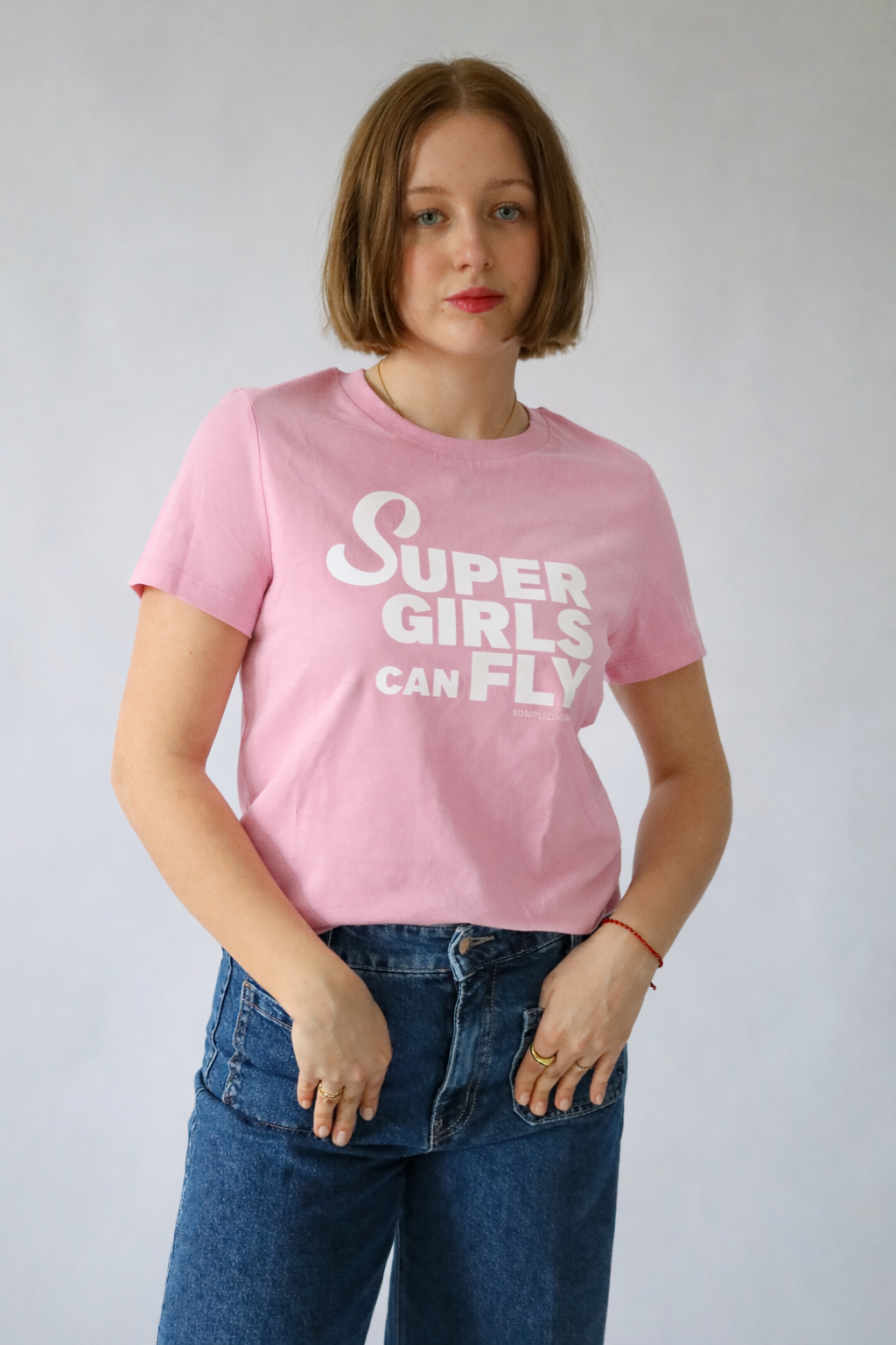 Shirt SUPERGIRLS pink/ white